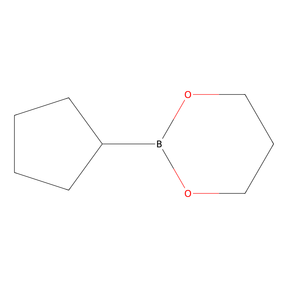2-Cyclopentyl-1,3,2-dioxaborinane molecular structure, CAS 30169-74-5
