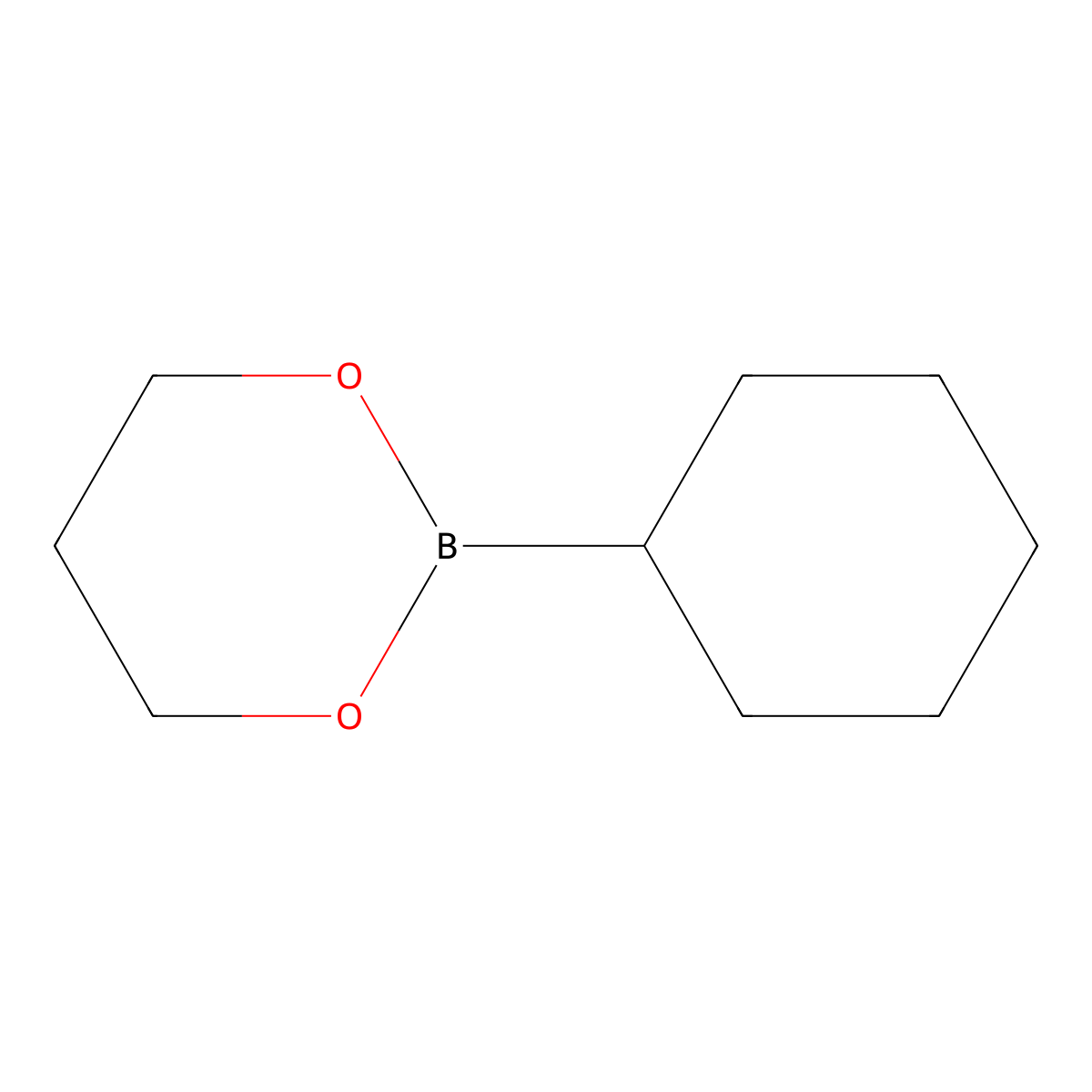 2-Cyclohexyl-1,3,2-dioxaborinane molecular structure, CAS 30169-75-6
