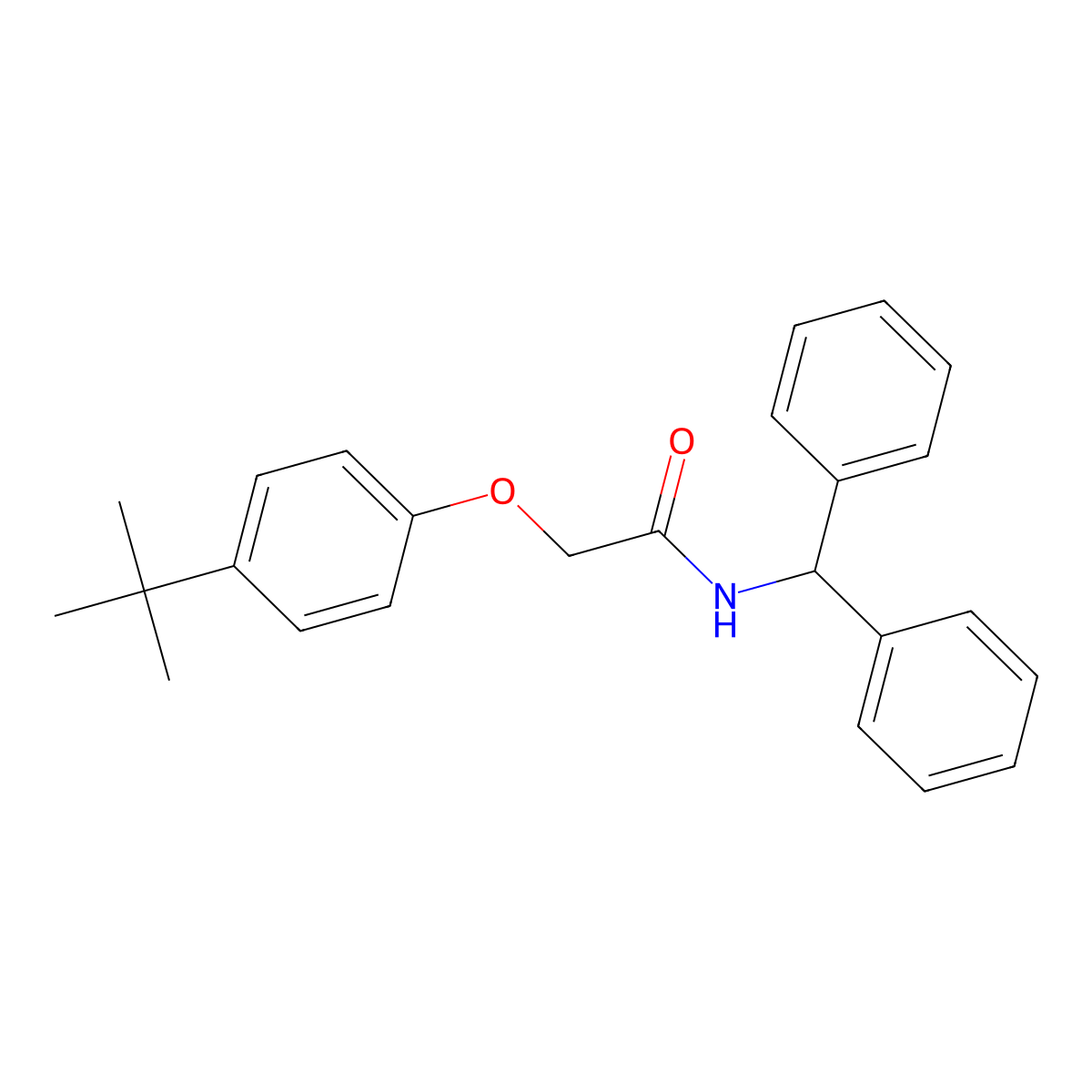 N-benzhydryl-2-(4-tert-butylphenoxy)acetamide molecular structure, CAS 301690-15-3