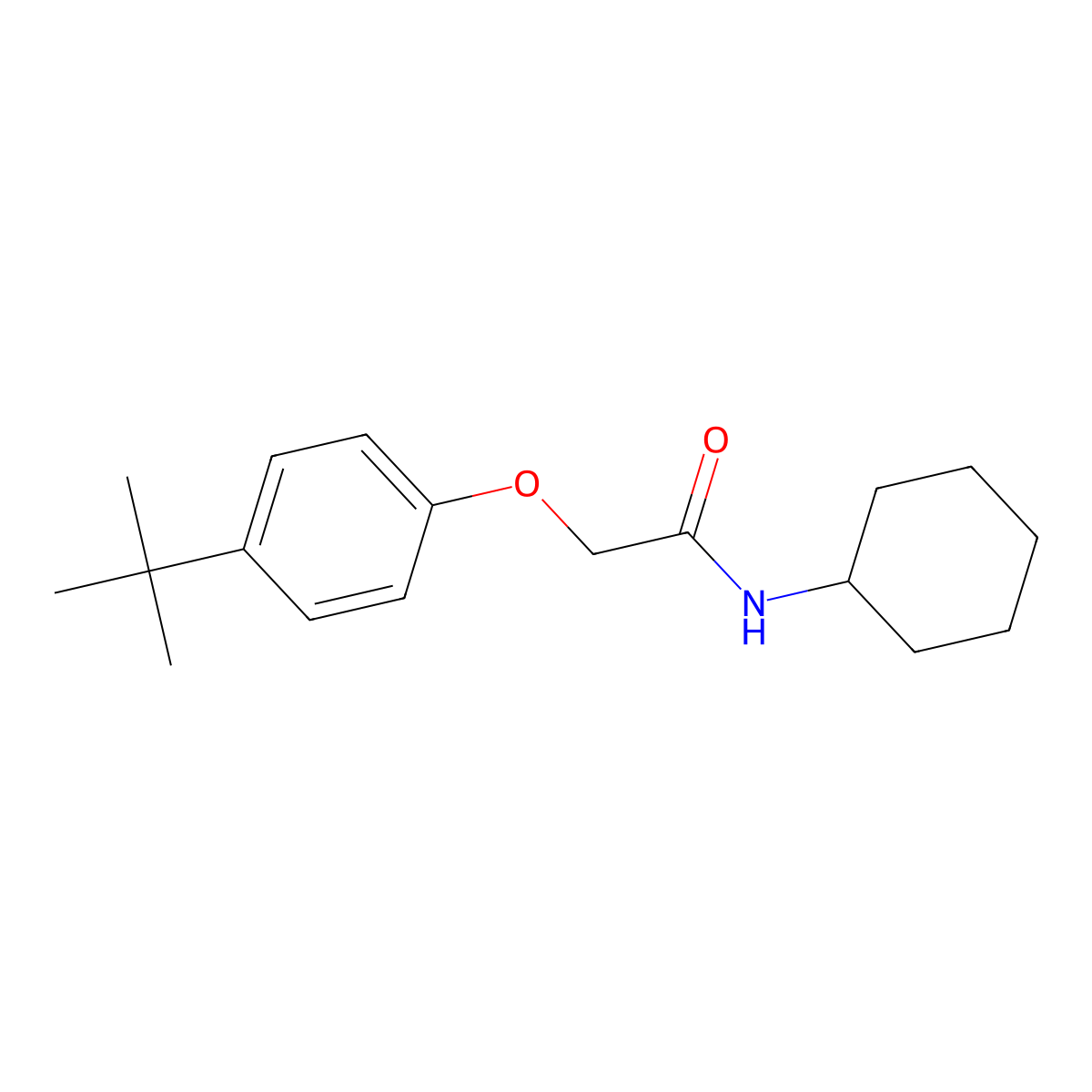 2-(4-tert-butylphenoxy)-N-cyclohexylacetamide molecular structure, CAS 301690-36-8