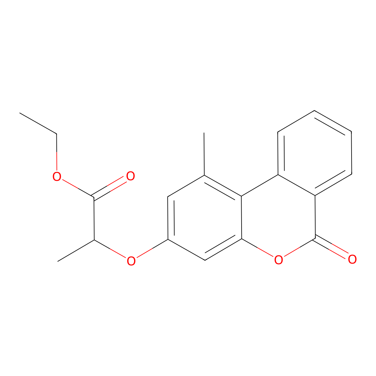 ethyl 2-[(1-methyl-6-oxo-6H-benzo[c]chromen-3-yl)oxy]propanoate molecular structure, CAS 301690-82-4
