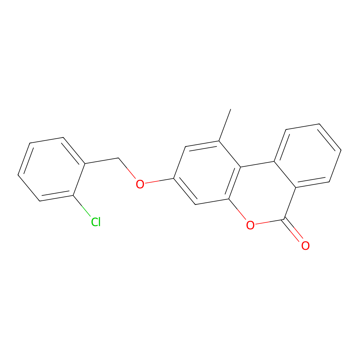 3-[(2-chlorobenzyl)oxy]-1-methyl-6H-benzo[c]chromen-6-one molecular structure, CAS 301690-84-6