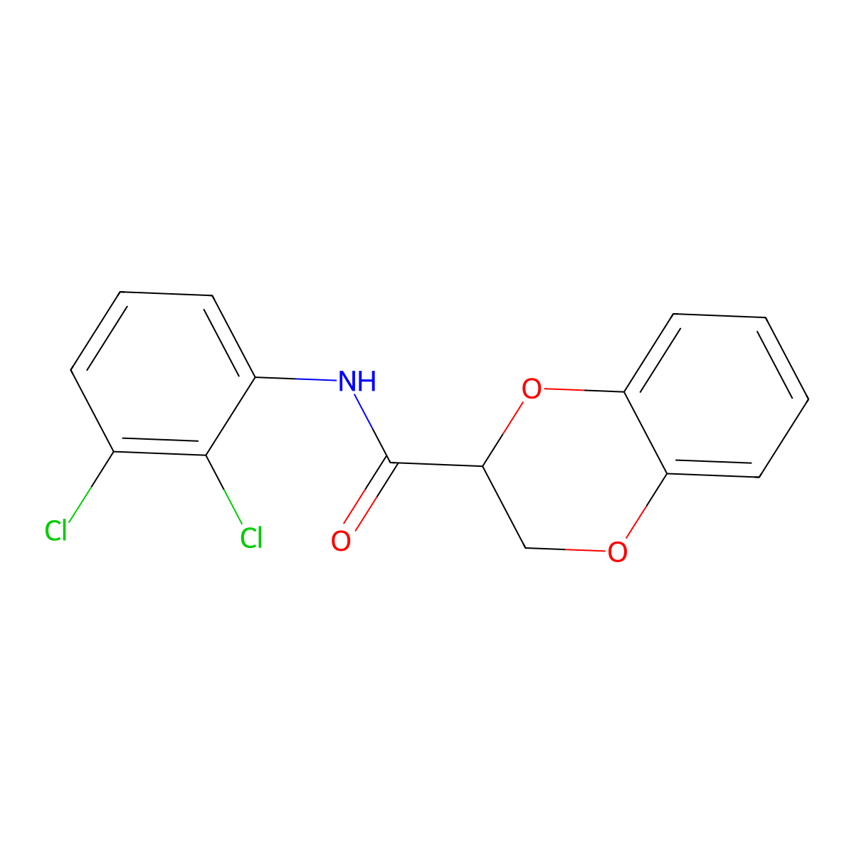 N-(2,3-dichlorophenyl)-2,3-dihydro-1,4-benzodioxine-2-carboxamide molecular structure, CAS 301691-36-1