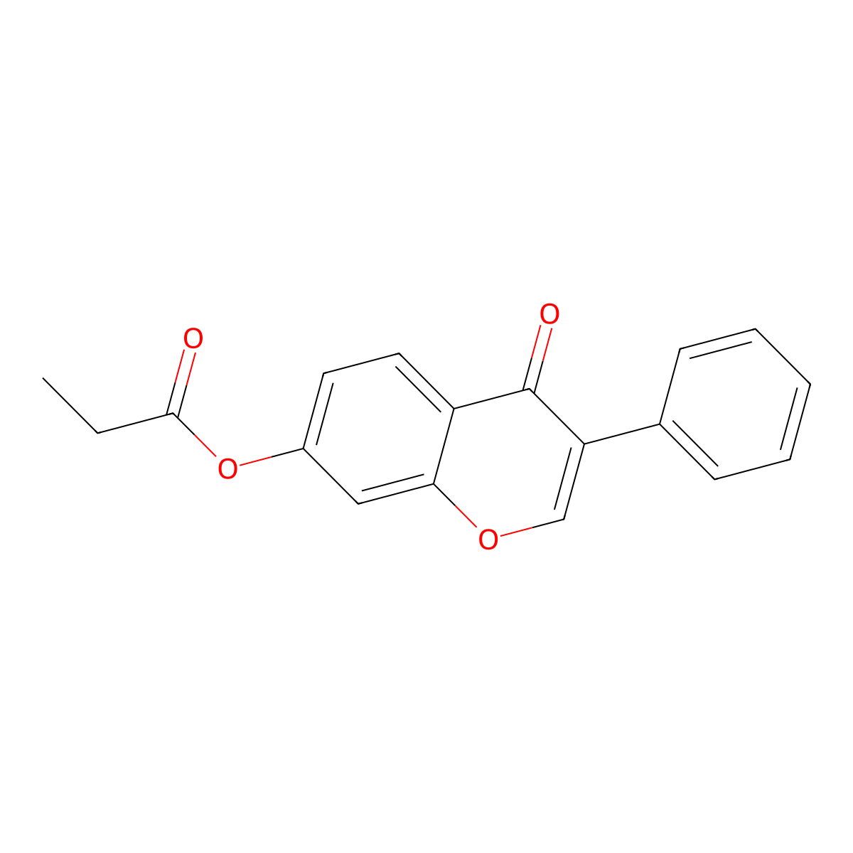 4-oxo-3-phenyl-4H-chromen-7-yl propanoate molecular structure, CAS 301691-64-5