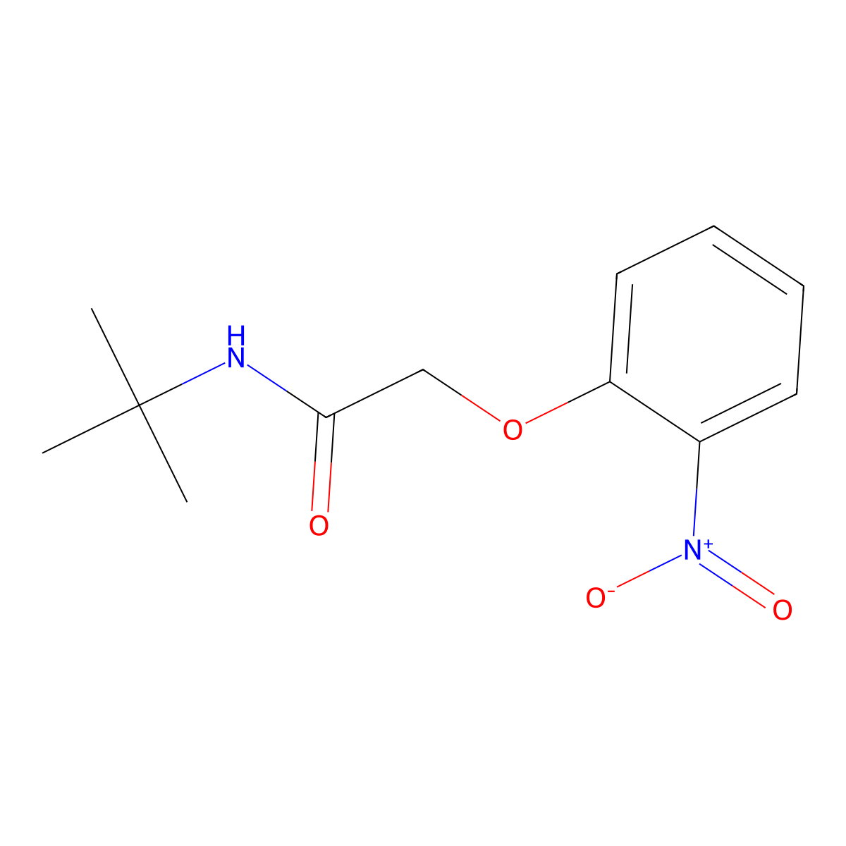 N-tert-butyl-2-(2-nitrophenoxy)acetamide molecular structure, CAS 301692-37-5