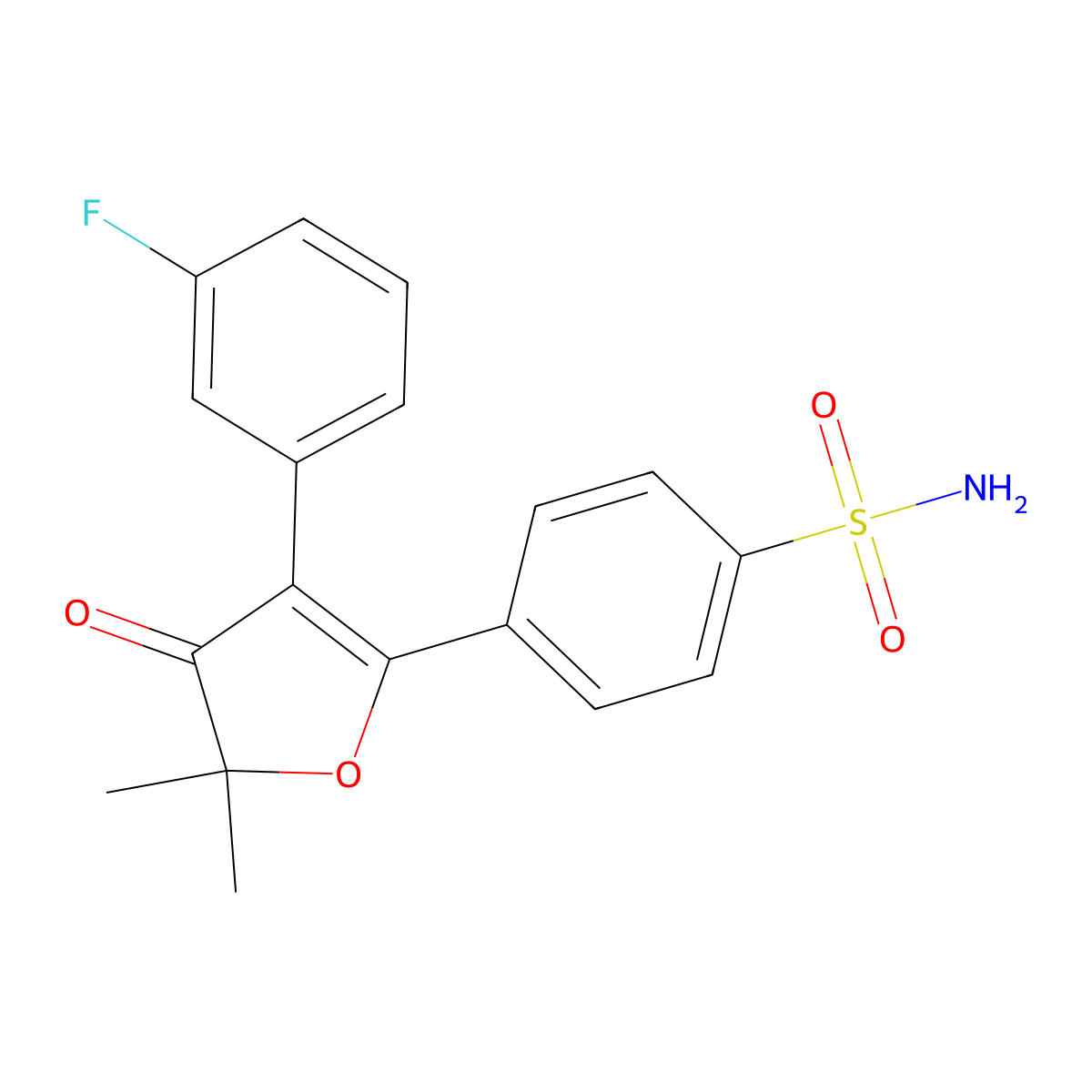 Polmacoxib molecular structure, CAS 301692-76-2