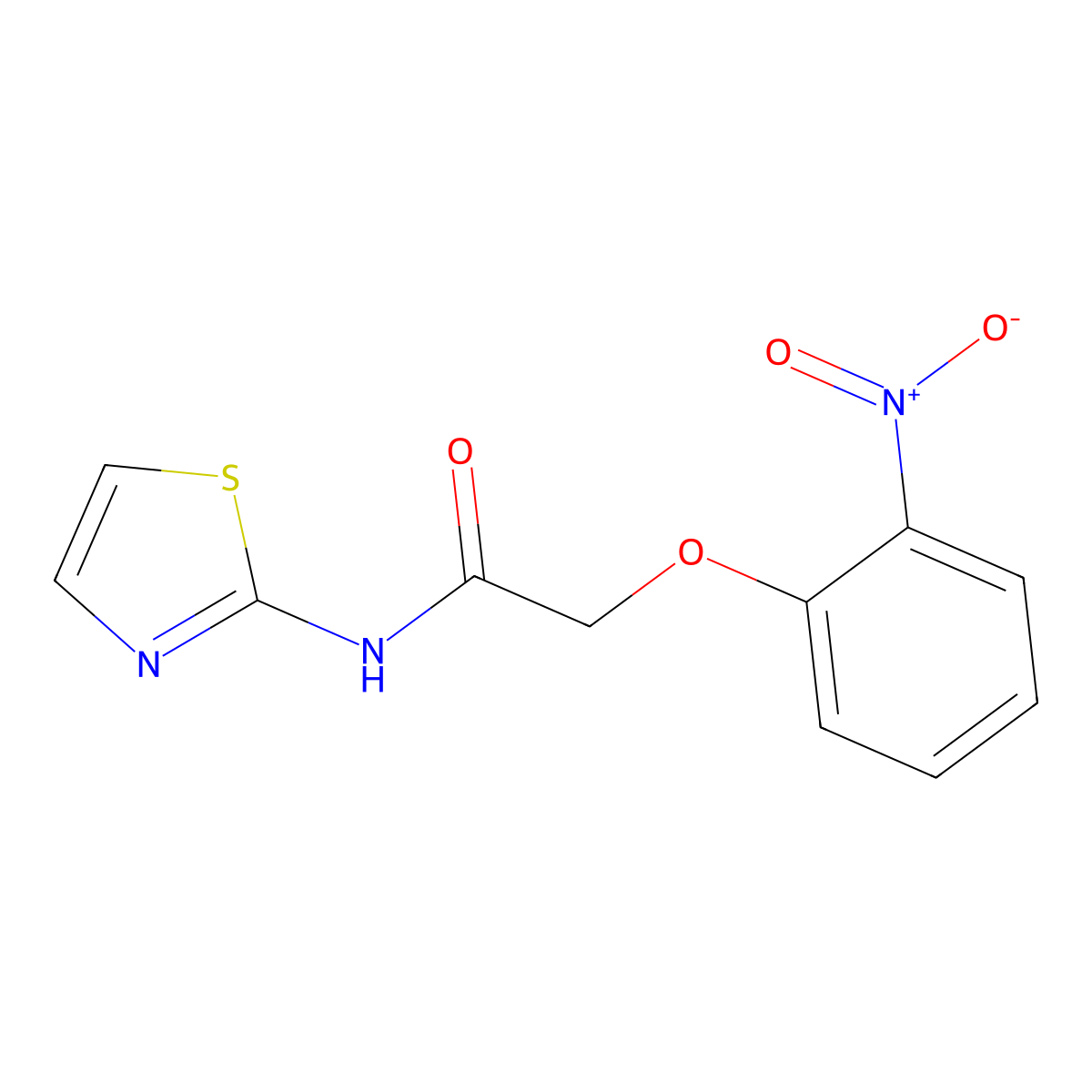 2-(2-nitrophenoxy)-N-(1,3-thiazol-2-yl)acetamide molecular structure, CAS 301692-87-5