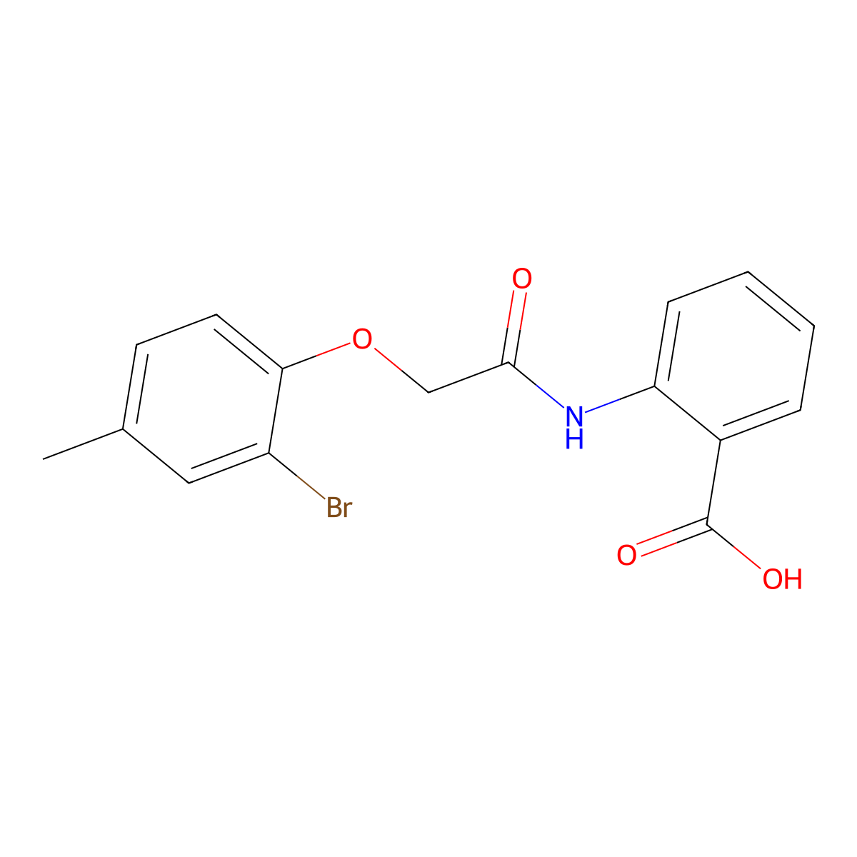 2-(2-(2-Bromo-4-methylphenoxy)acetamido)benzoic acid molecular structure, CAS 301693-79-8