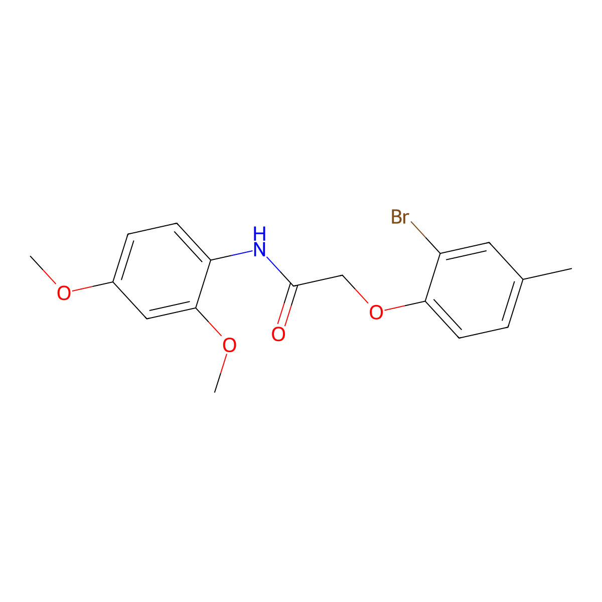 2-(2-bromo-4-methylphenoxy)-N-(2,4-dimethoxyphenyl)acetamide molecular structure, CAS 301693-85-6