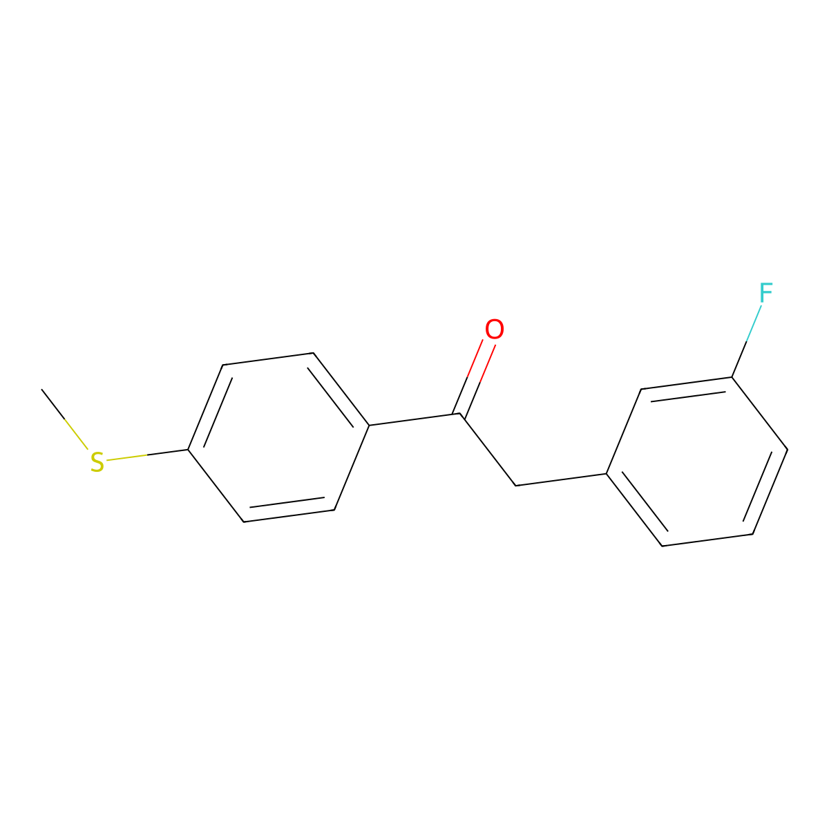 2-(3-Fluorophenyl)-1-(4-(methylthio)phenyl)ethanone molecular structure, CAS 301699-27-4