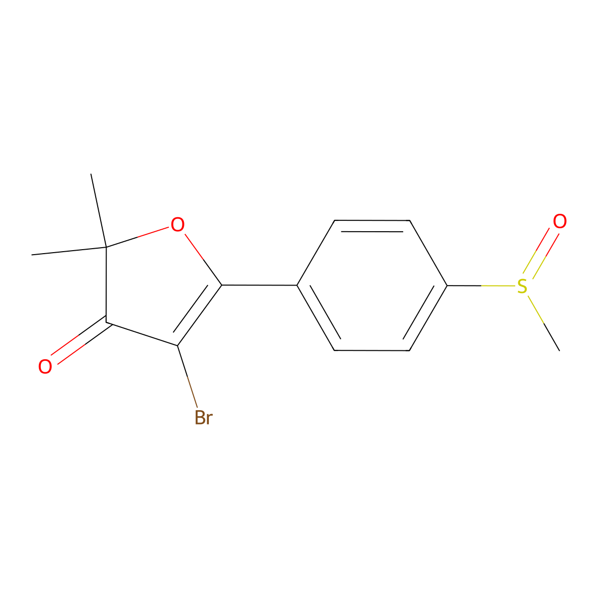 4-Bromo-2,2-dimethyl-5-(4-(methylsulfinyl)phenyl)furan-3(2h)-one molecular structure, CAS 301699-28-5
