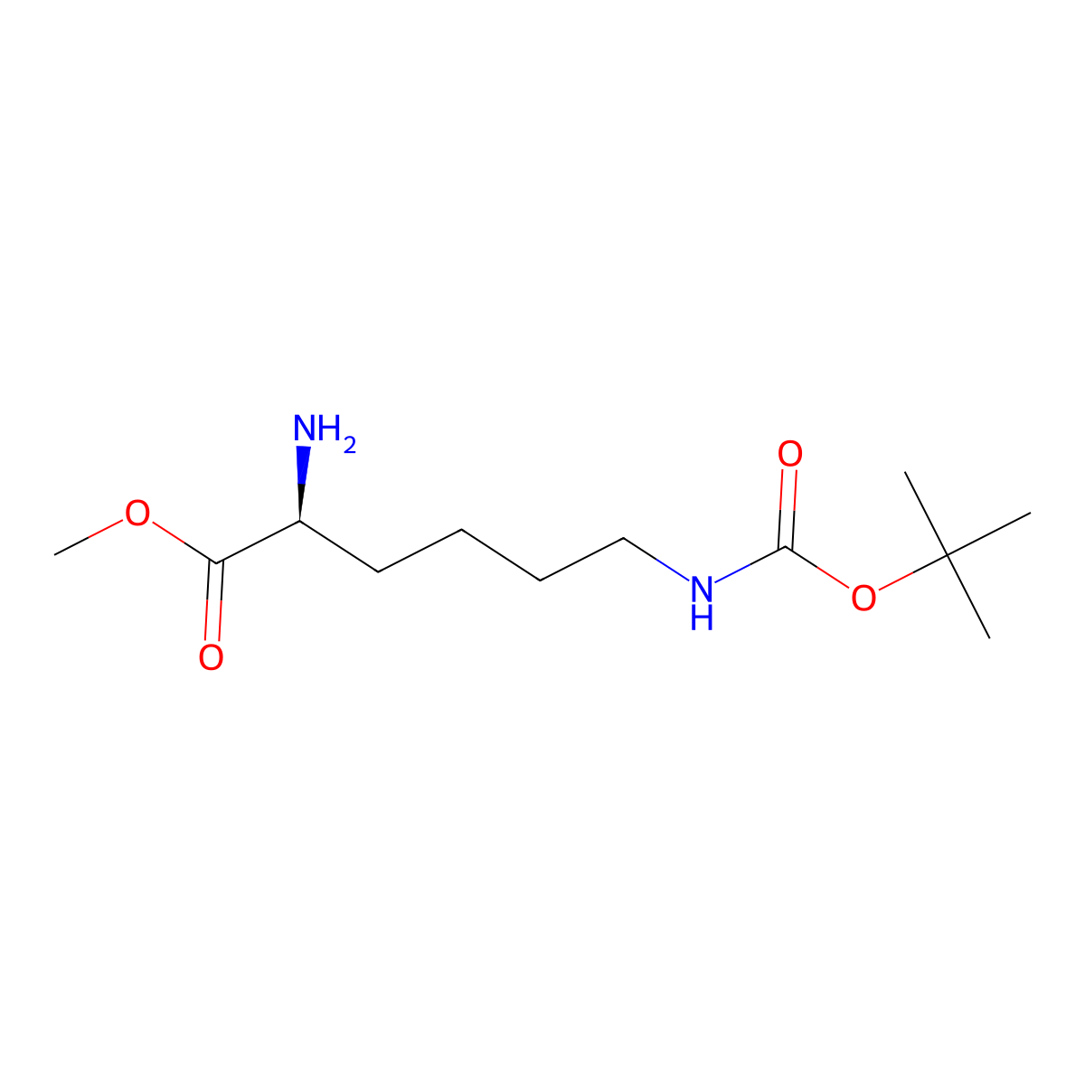 (S)-Methyl 2-amino-6-((tert-butoxycarbonyl)amino)hexanoate molecular structure, CAS 3017-32-1