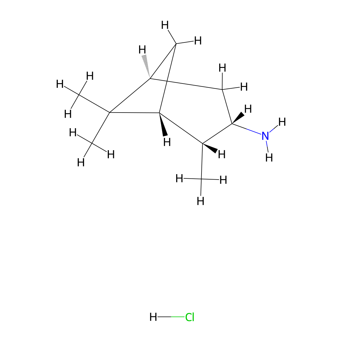 (1R,2R,3S,5S)-2,6,6-trimethylbicyclo[3.1.1]heptan-3-amine hydrochloride molecular structure, CAS 3017120-01-0