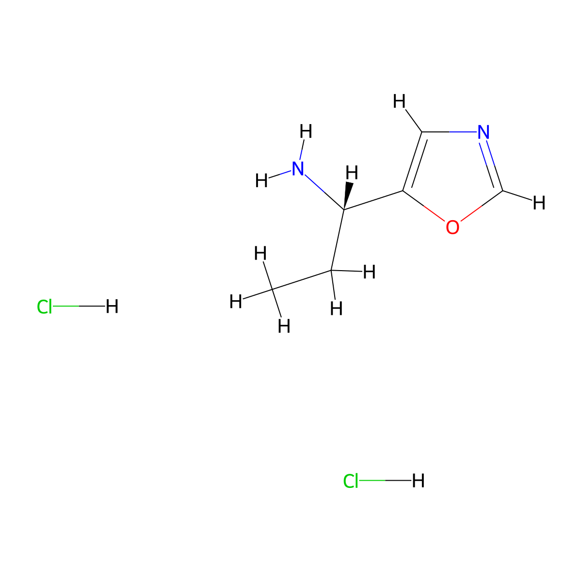 (1S)-1-(1,3-oxazol-5-yl)propan-1-amine;dihydrochloride molecular structure, CAS 3017120-05-4