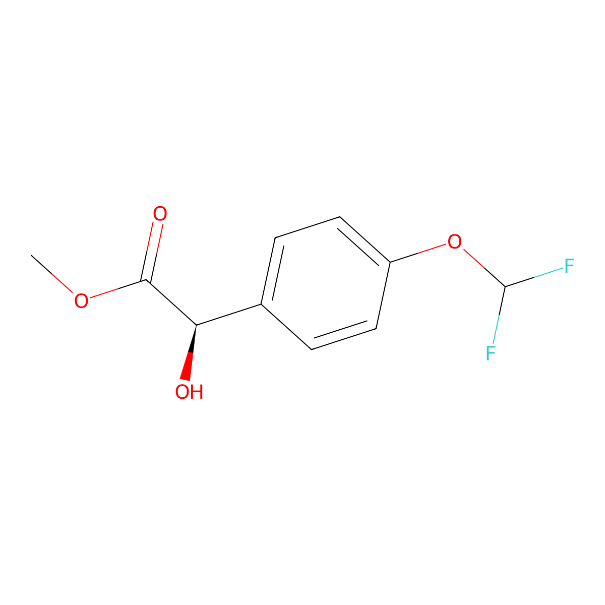 methyl (2R)-2-[4-(difluoromethoxy)phenyl]-2-hydroxyacetate molecular structure, CAS 3017120-19-0