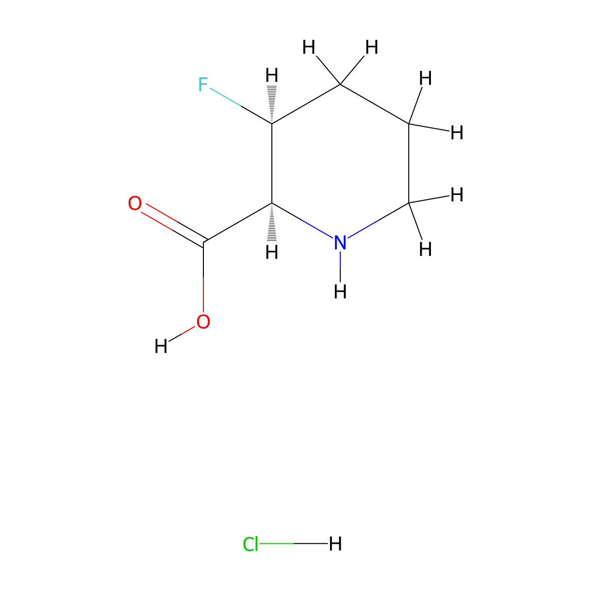 (2S,3S)-3-fluoropiperidine-2-carboxylic acid hydrochloride molecular structure, CAS 3017120-22-5