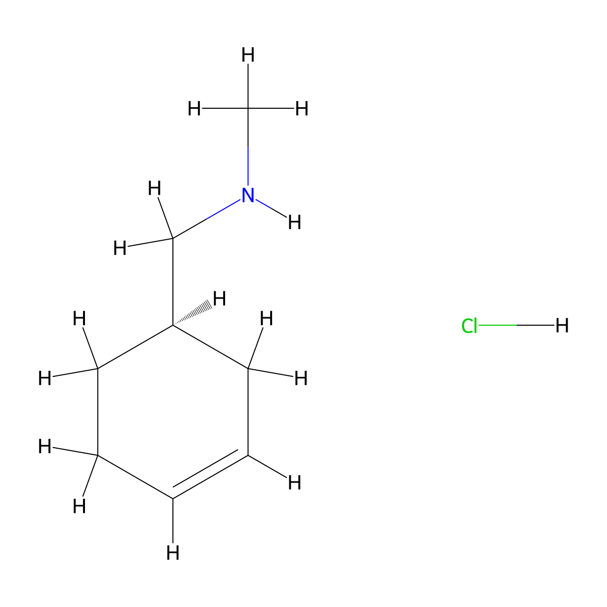{[(1R)-cyclohex-3-en-1-yl]methyl}(methyl)amine hydrochloride molecular structure, CAS 3017120-24-7