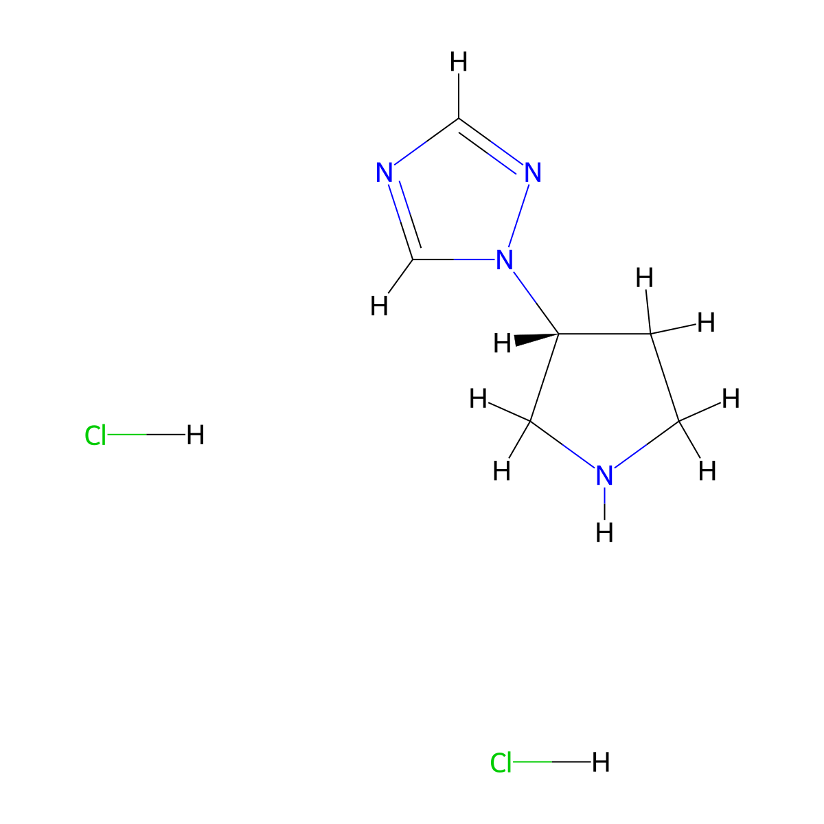 1-[(3R)-pyrrolidin-3-yl]-1,2,4-triazole;dihydrochloride molecular structure, CAS 3017120-32-7