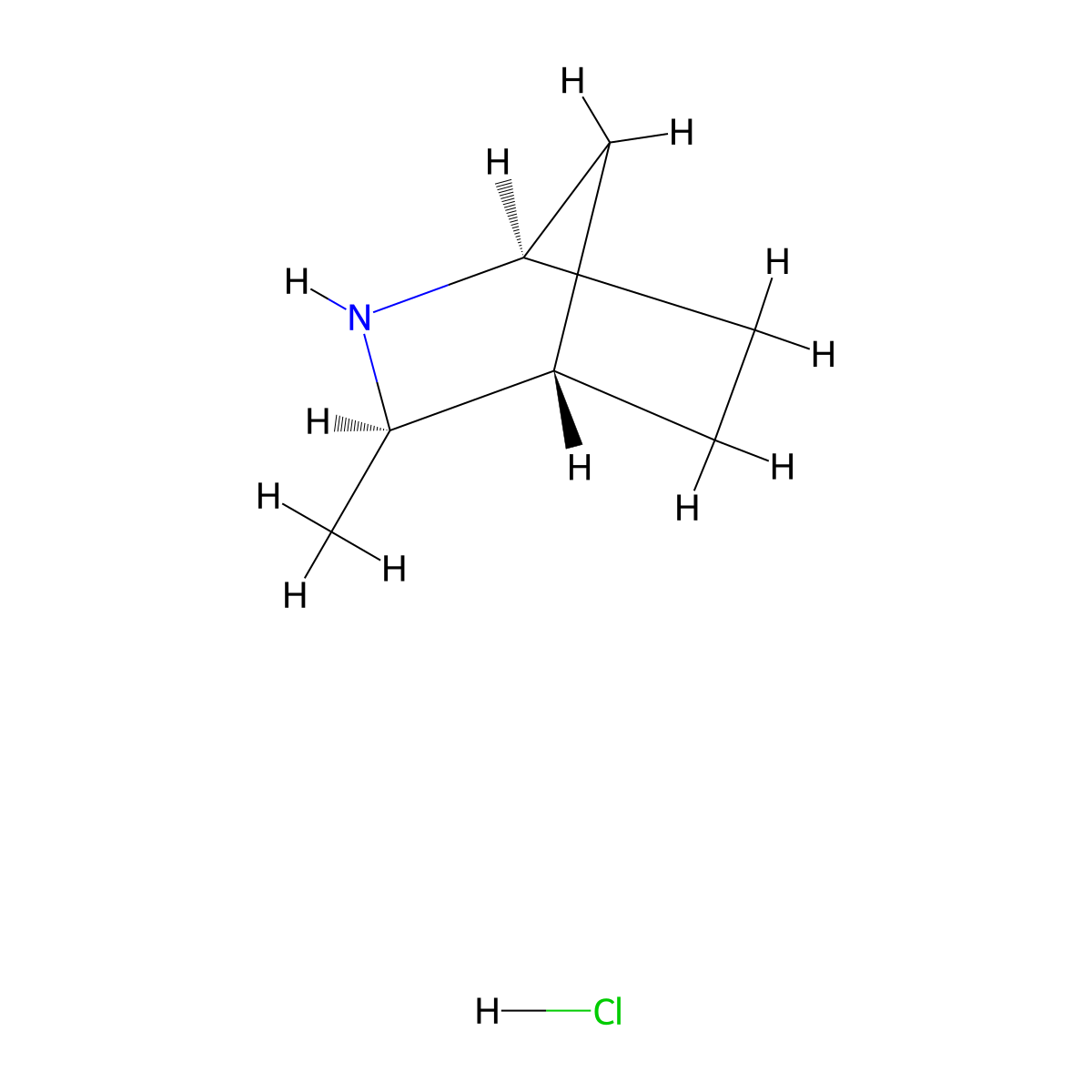(1R,3R,4S)-3-methyl-2-azabicyclo[2.2.1]heptane hydrochloride molecular structure, CAS 3017120-34-9