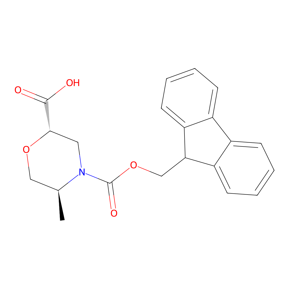 (2S,5S)-4-{[(9H-fluoren-9-yl)methoxy]carbonyl}-5-methylmorpholine-2-carboxylic acid molecular structure, CAS 3017120-54-3