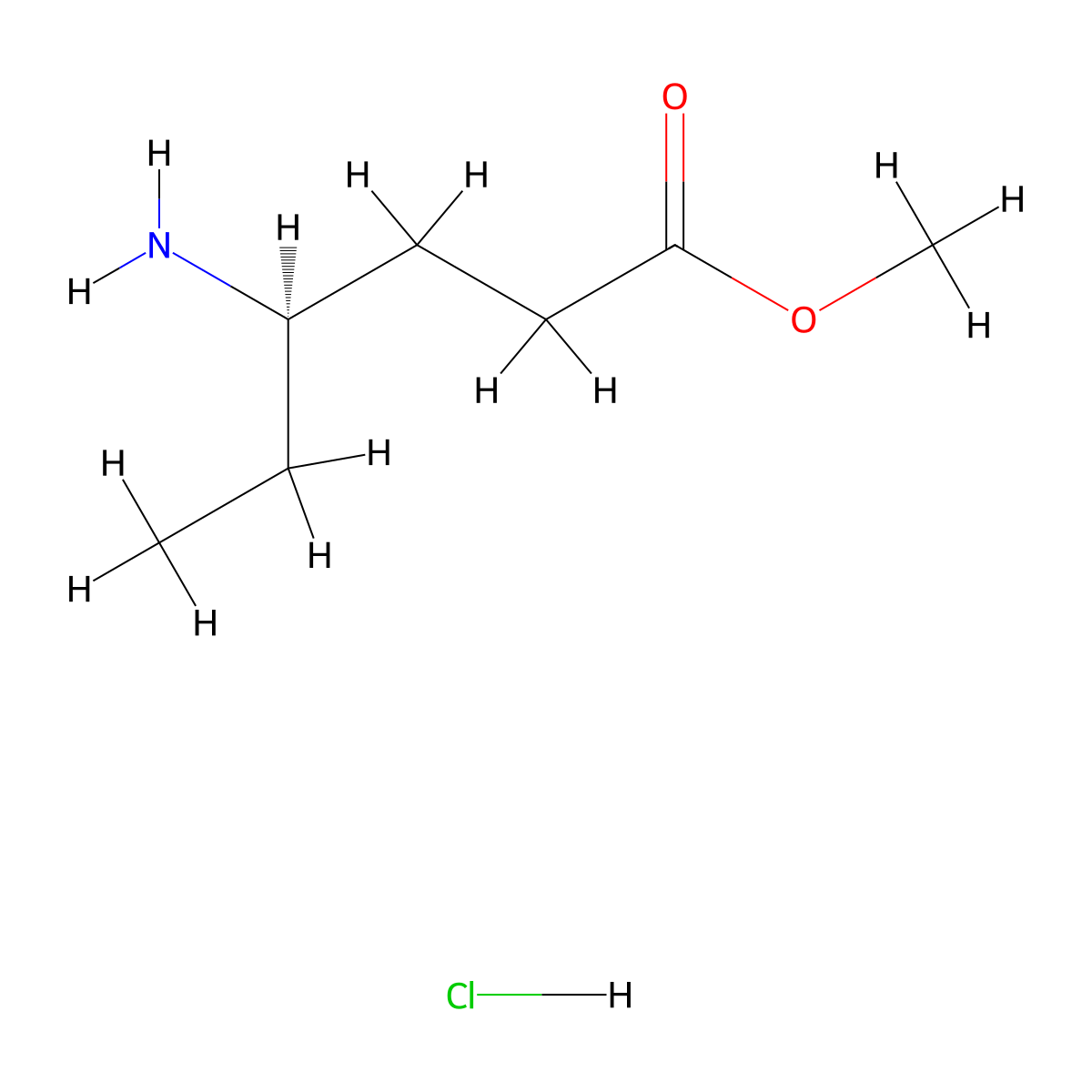 methyl (4R)-4-aminohexanoate hydrochloride molecular structure, CAS 3017120-59-8