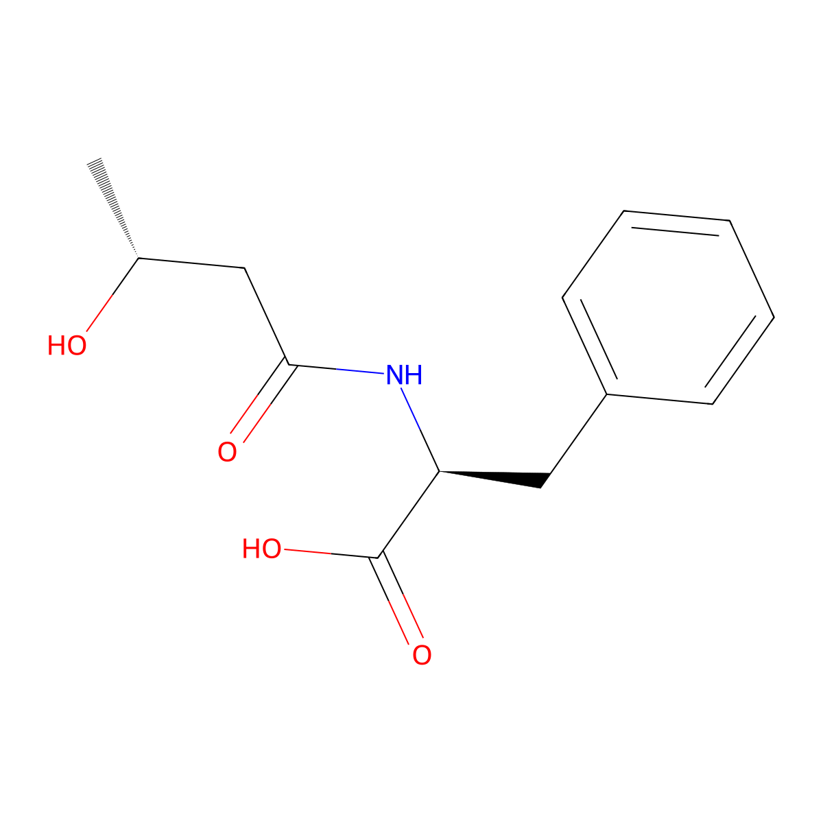 ((R)-3-Hydroxybutanoyl)-L-phenylalanine molecular structure, CAS 3017120-67-8