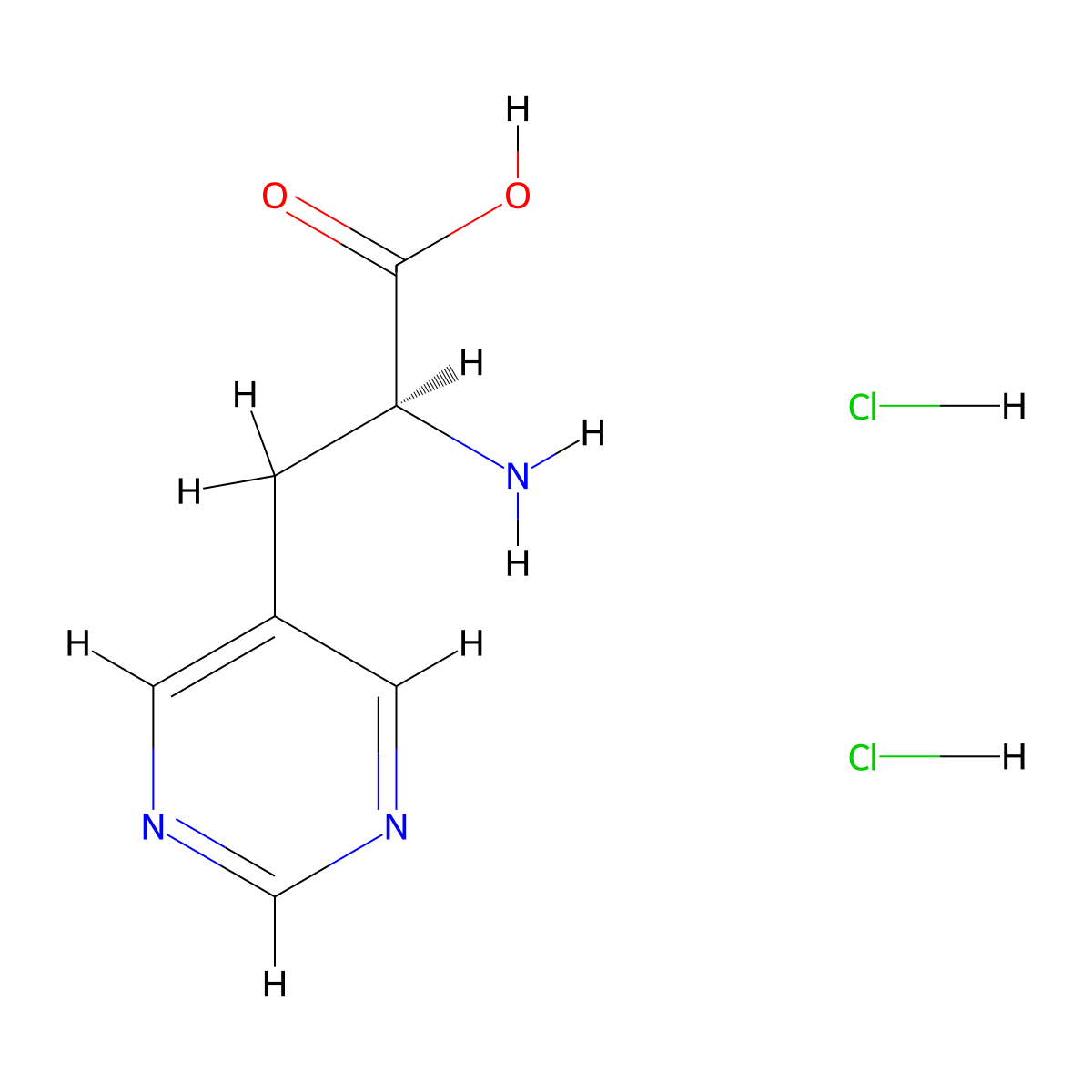 (2S)-2-amino-3-(pyrimidin-5-yl)propanoic acid dihydrochloride molecular structure, CAS 3017120-76-9