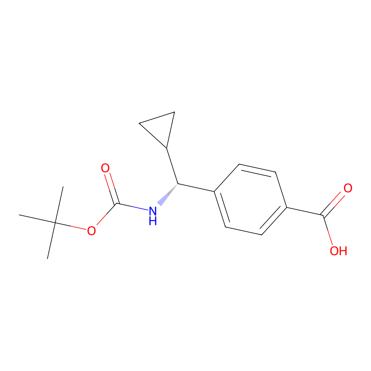 4-[(R)-{[(tert-butoxy)carbonyl]amino}(cyclopropyl)methyl]benzoic acid molecular structure, CAS 3017120-77-0