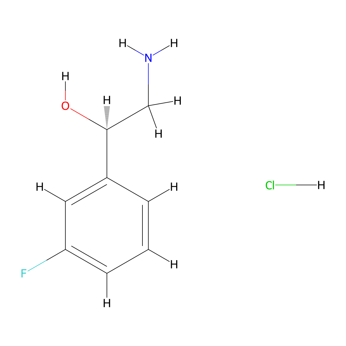 (1R)-2-amino-1-(3-fluorophenyl)ethan-1-ol hydrochloride molecular structure, CAS 3017121-28-4