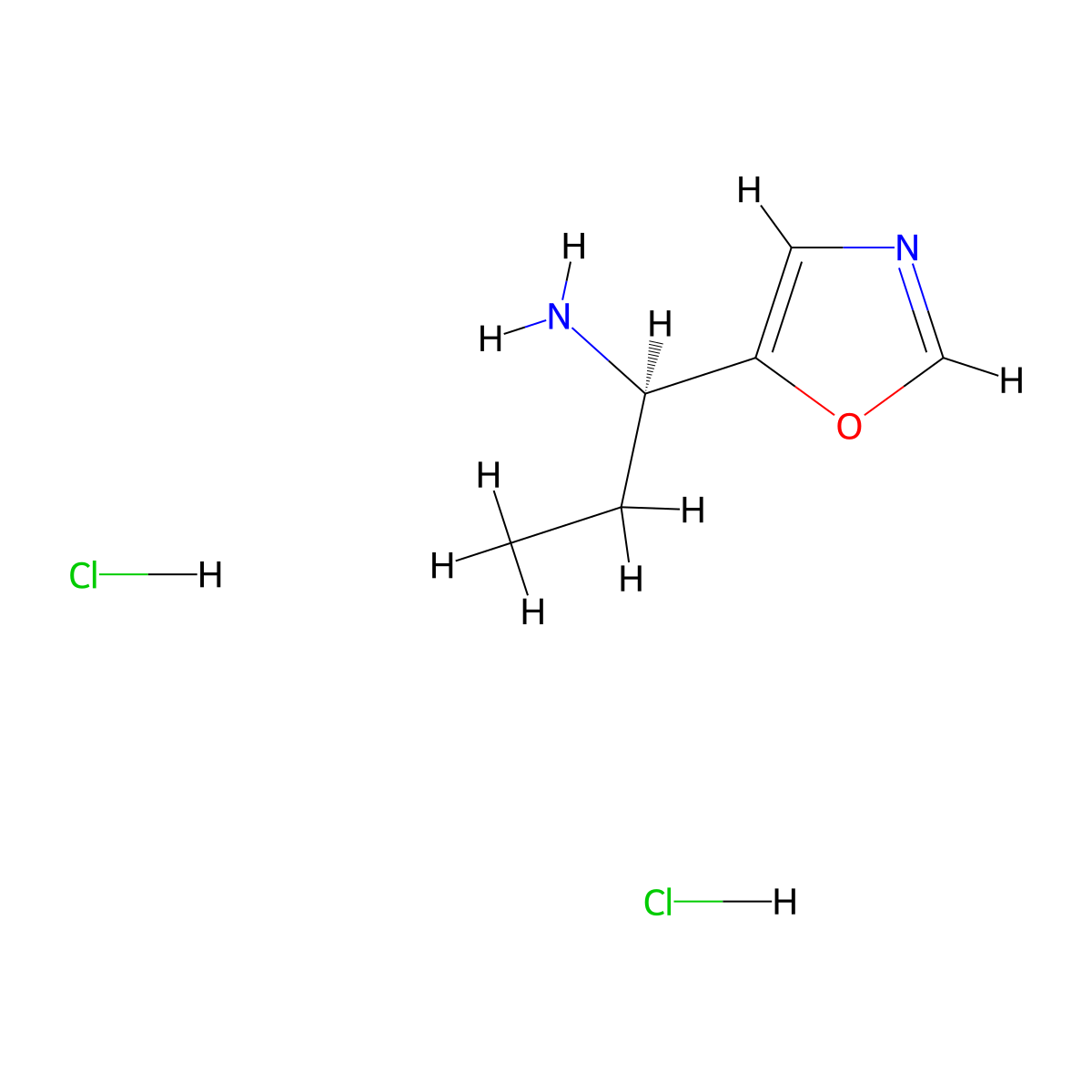 (1R)-1-(1,3-oxazol-5-yl)propan-1-amine;dihydrochloride molecular structure, CAS 3017121-29-5