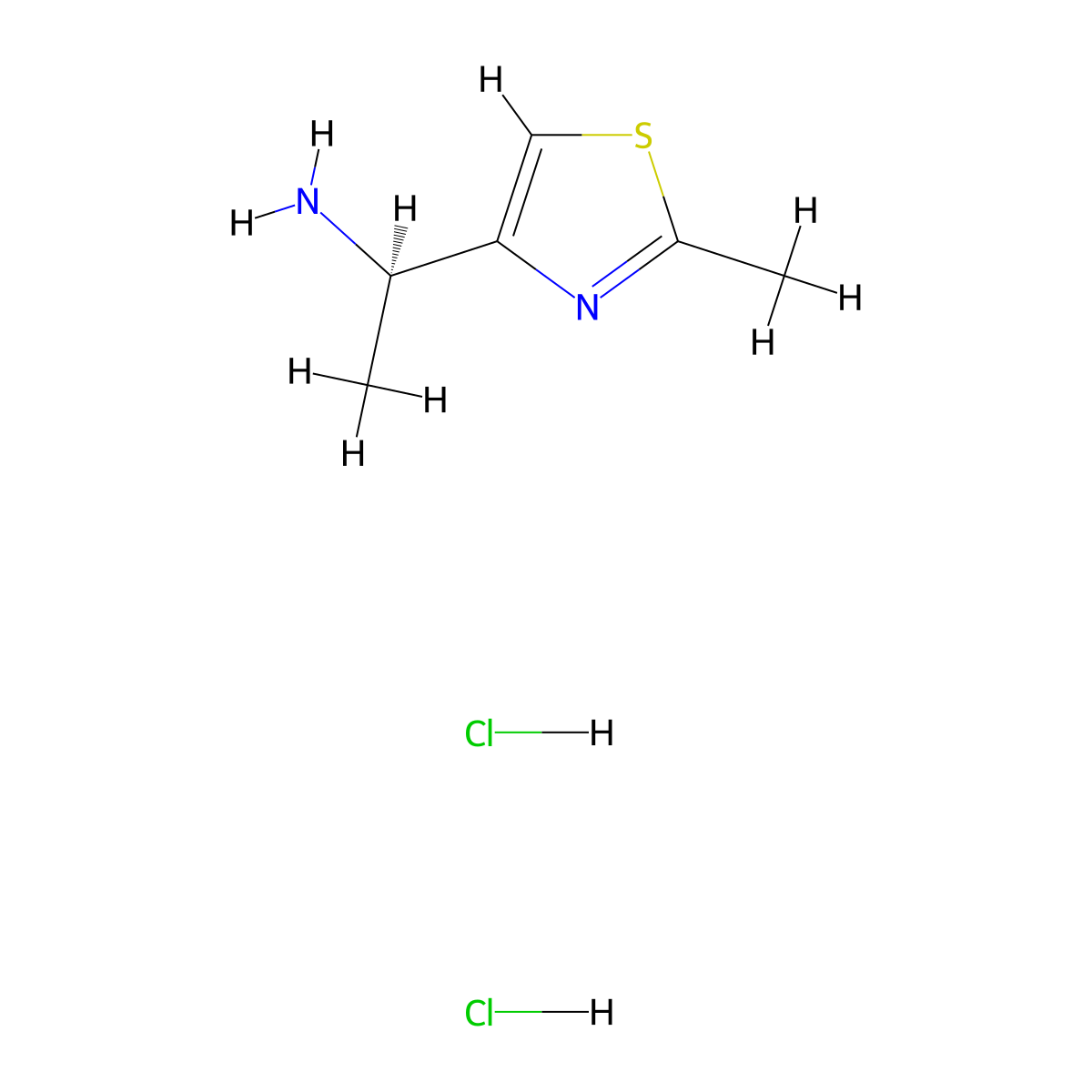 (1R)-1-(2-methyl-1,3-thiazol-4-yl)ethan-1-amine dihydrochloride molecular structure, CAS 3017121-42-2