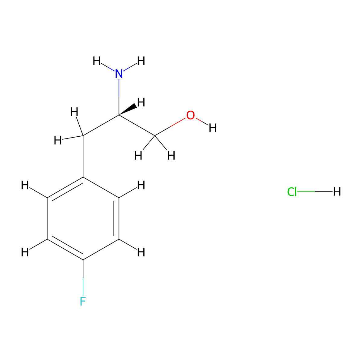 (2S)-2-amino-3-(4-fluorophenyl)propan-1-ol hydrochloride molecular structure, CAS 3017121-49-9