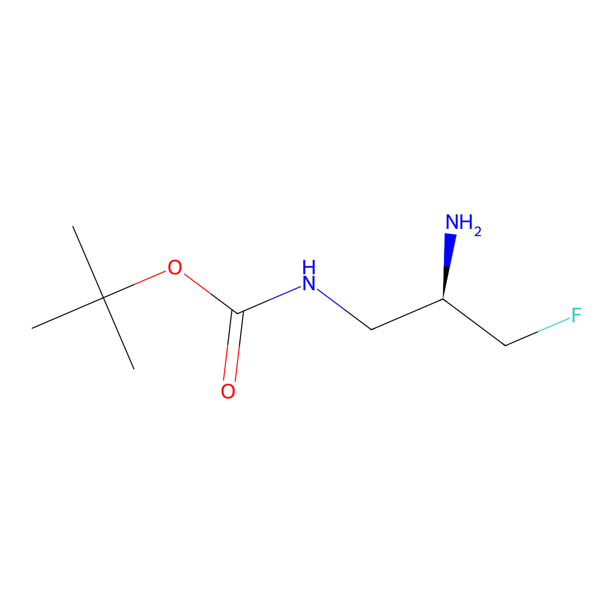 tert-butyl N-[(2R)-2-amino-3-fluoropropyl]carbamate molecular structure, CAS 3017121-51-3