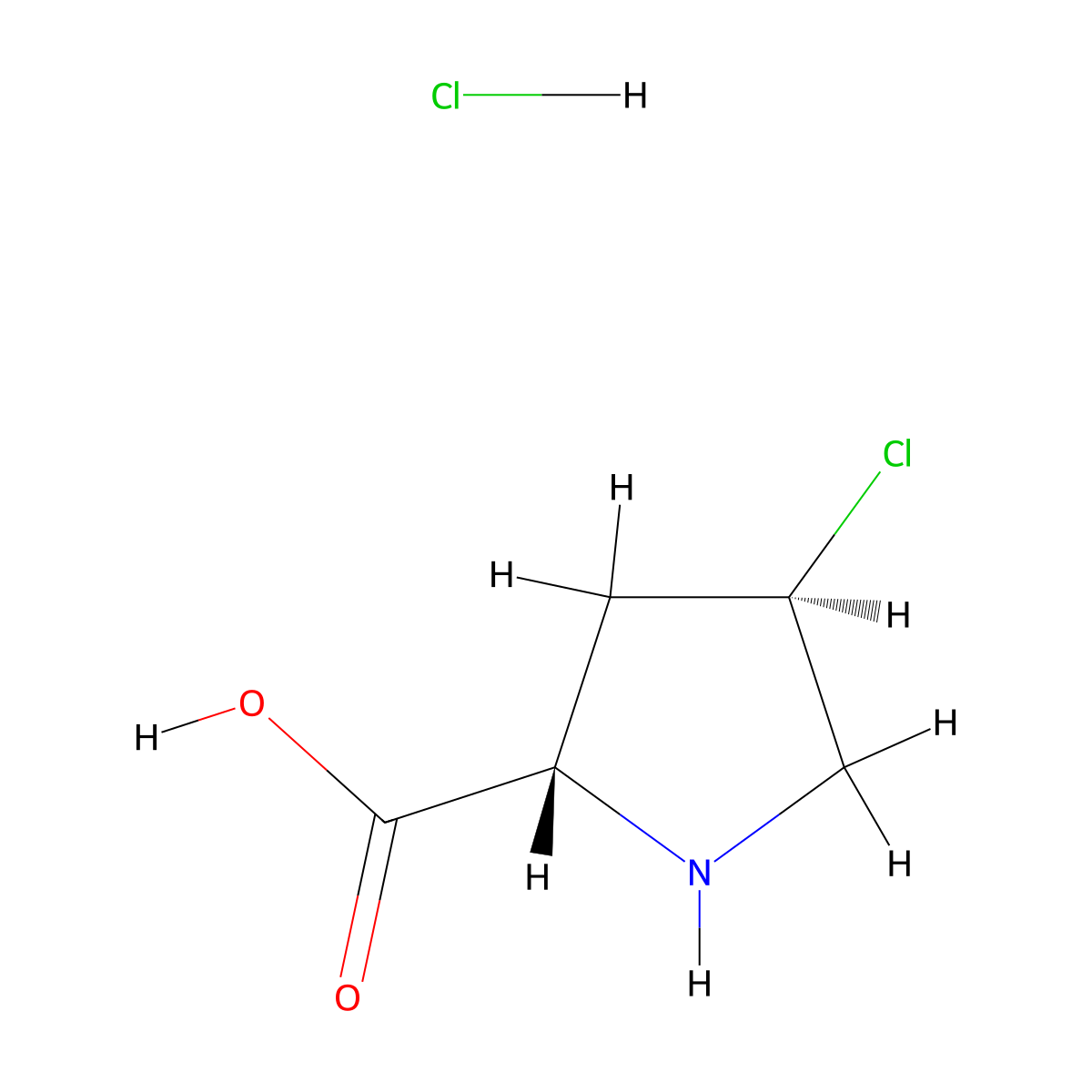 (2S,4R)-4-Chloropyrrolidine-2-carboxylic acid hydrochloride molecular structure, CAS 3017121-56-8