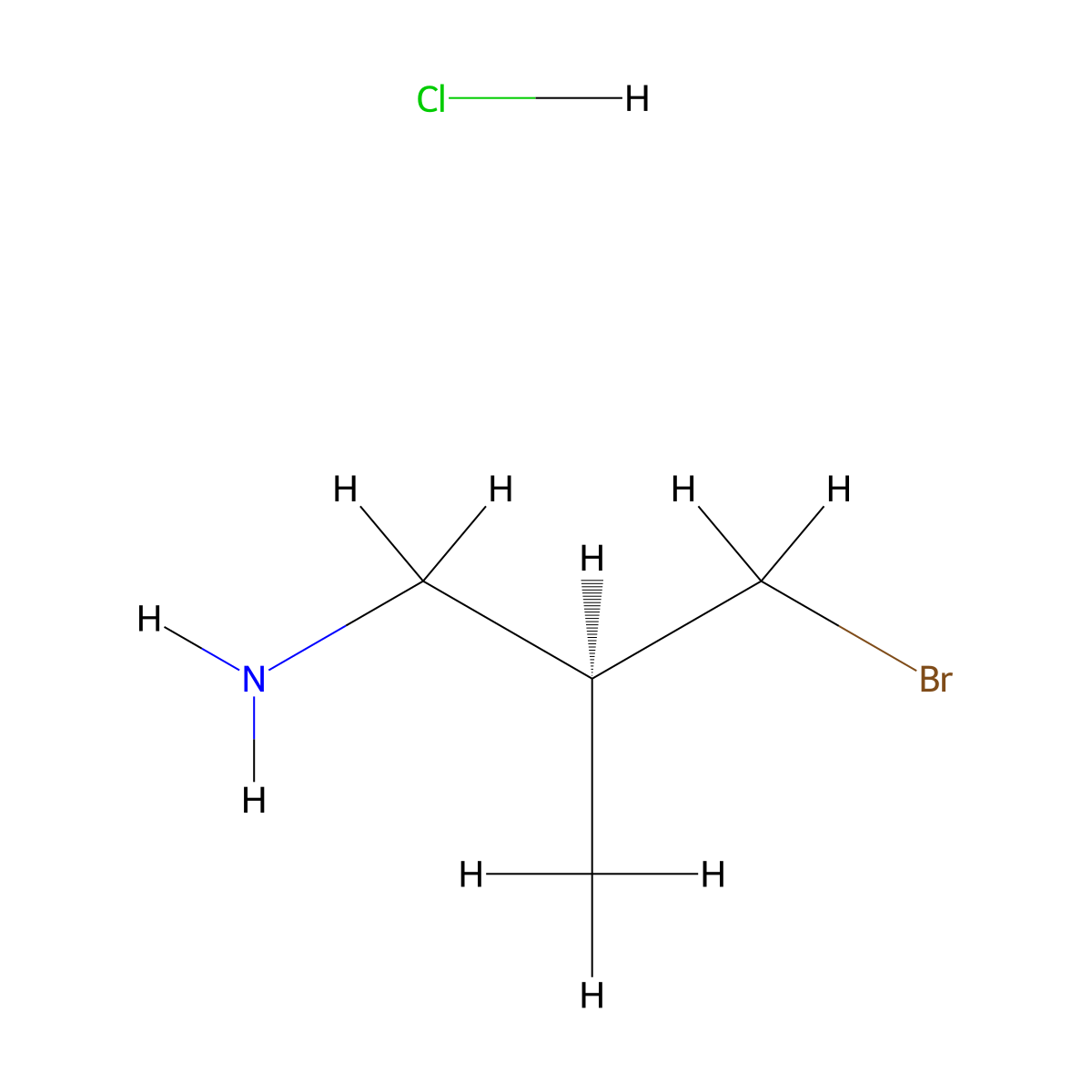 (2S)-3-bromo-2-methylpropan-1-amine hydrochloride molecular structure, CAS 3017121-61-5
