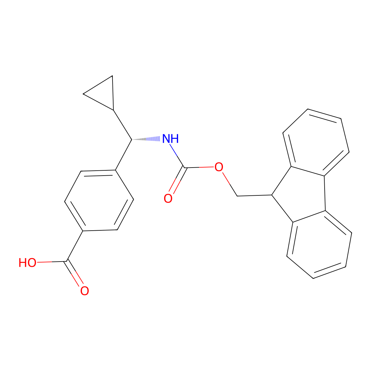 4-[(S)-cyclopropyl({[(9H-fluoren-9-yl)methoxy]carbonyl}amino)methyl]benzoic acid molecular structure, CAS 3017121-66-0