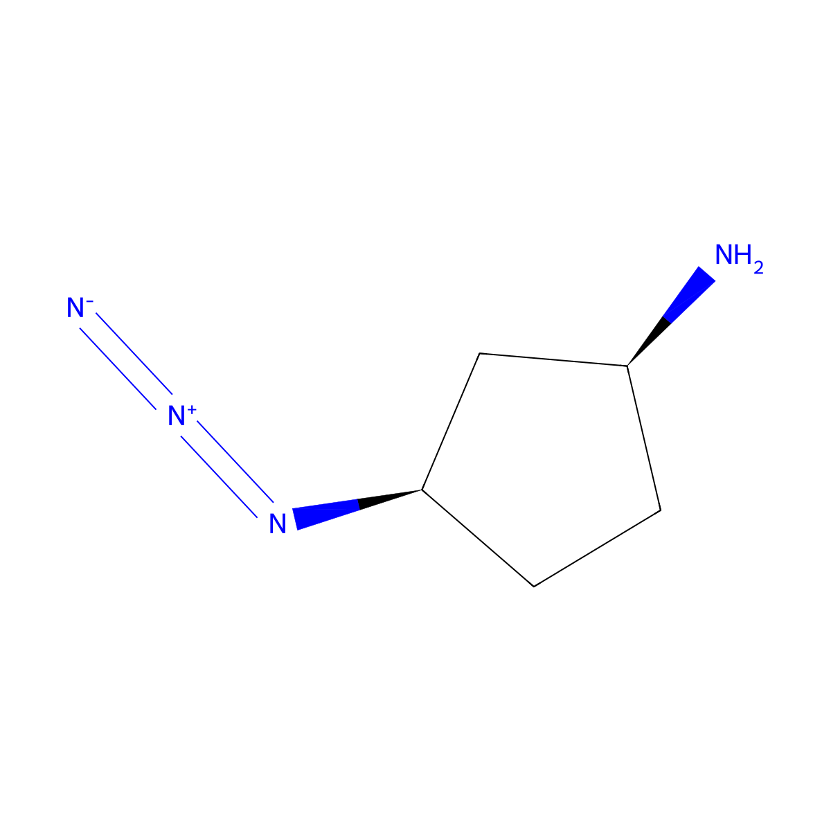 (1S,3R)-3-azidocyclopentan-1-amine molecular structure, CAS 3017121-72-8