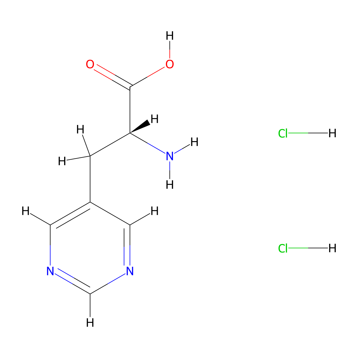 (2R)-2-amino-3-(pyrimidin-5-yl)propanoic acid dihydrochloride molecular structure, CAS 3017121-73-9