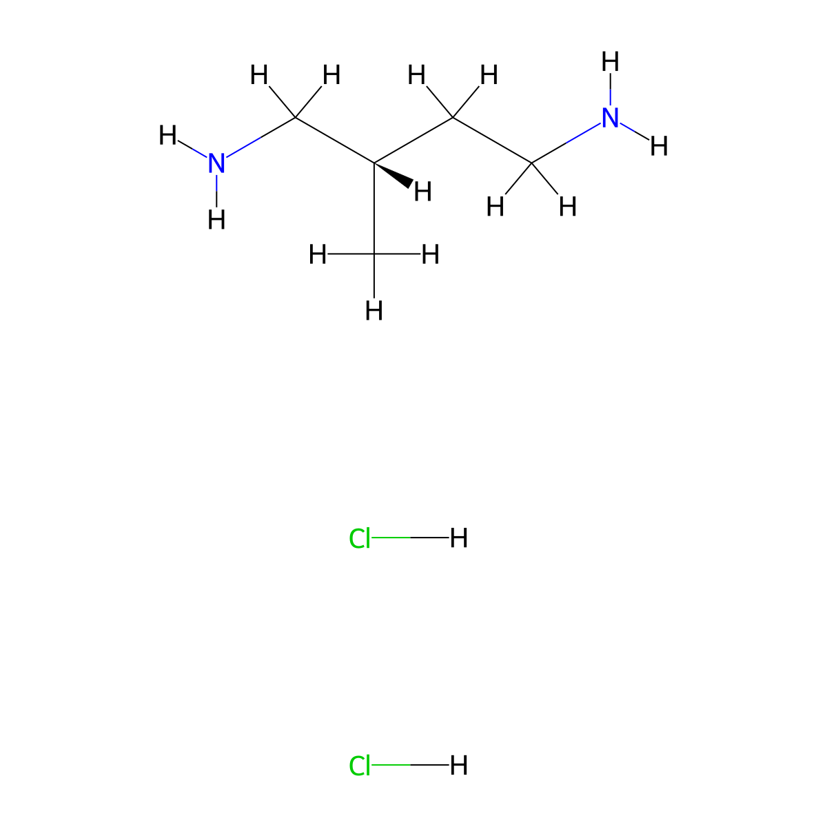(2S)-2-methylbutane-1,4-diamine;dihydrochloride molecular structure, CAS 3017121-80-8