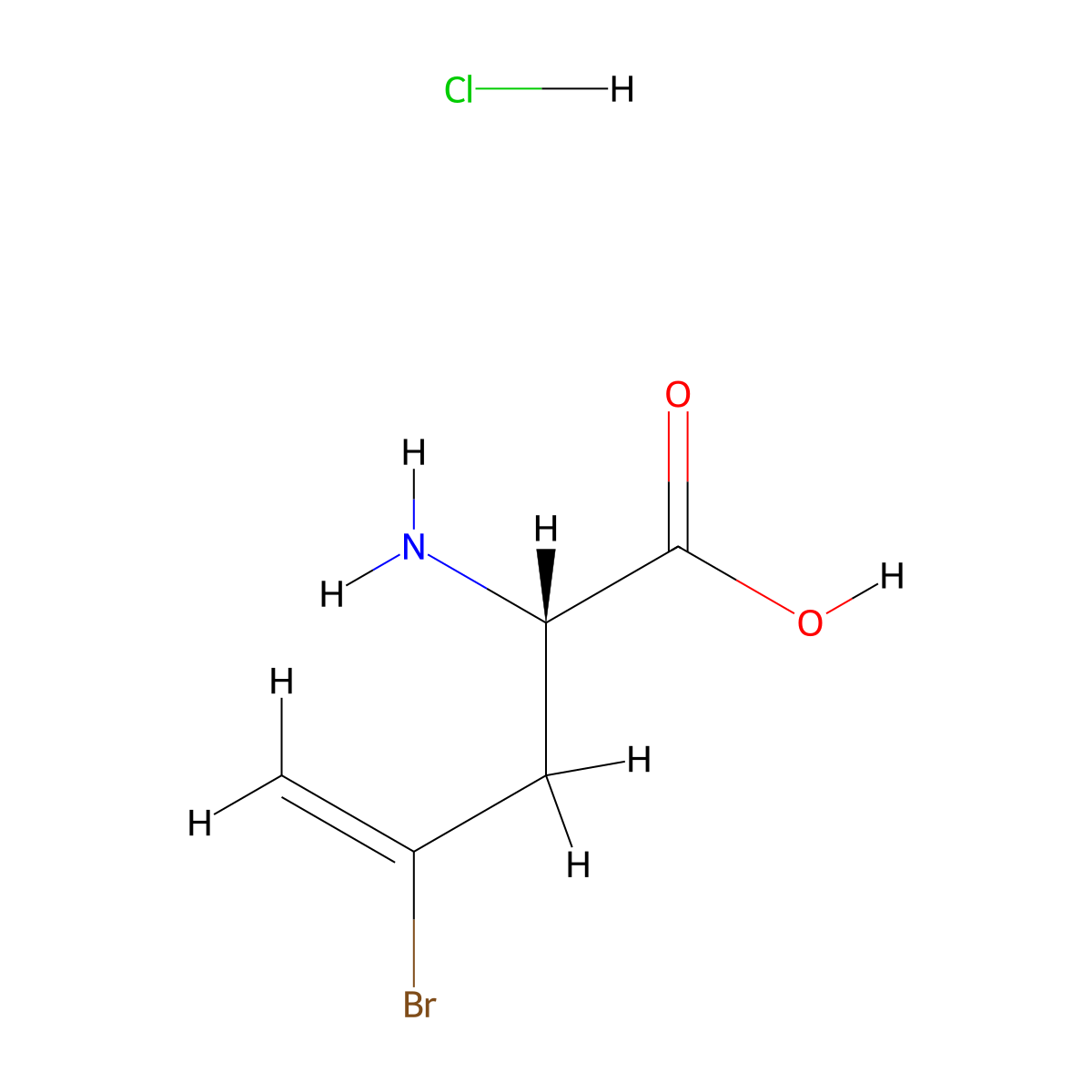 (2S)-2-amino-4-bromopent-4-enoic acid hydrochloride molecular structure, CAS 3017121-82-0