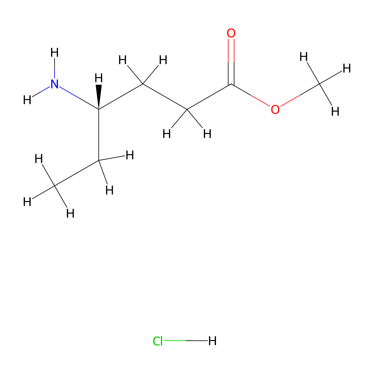 methyl (4S)-4-aminohexanoate hydrochloride molecular structure, CAS 3017121-90-0
