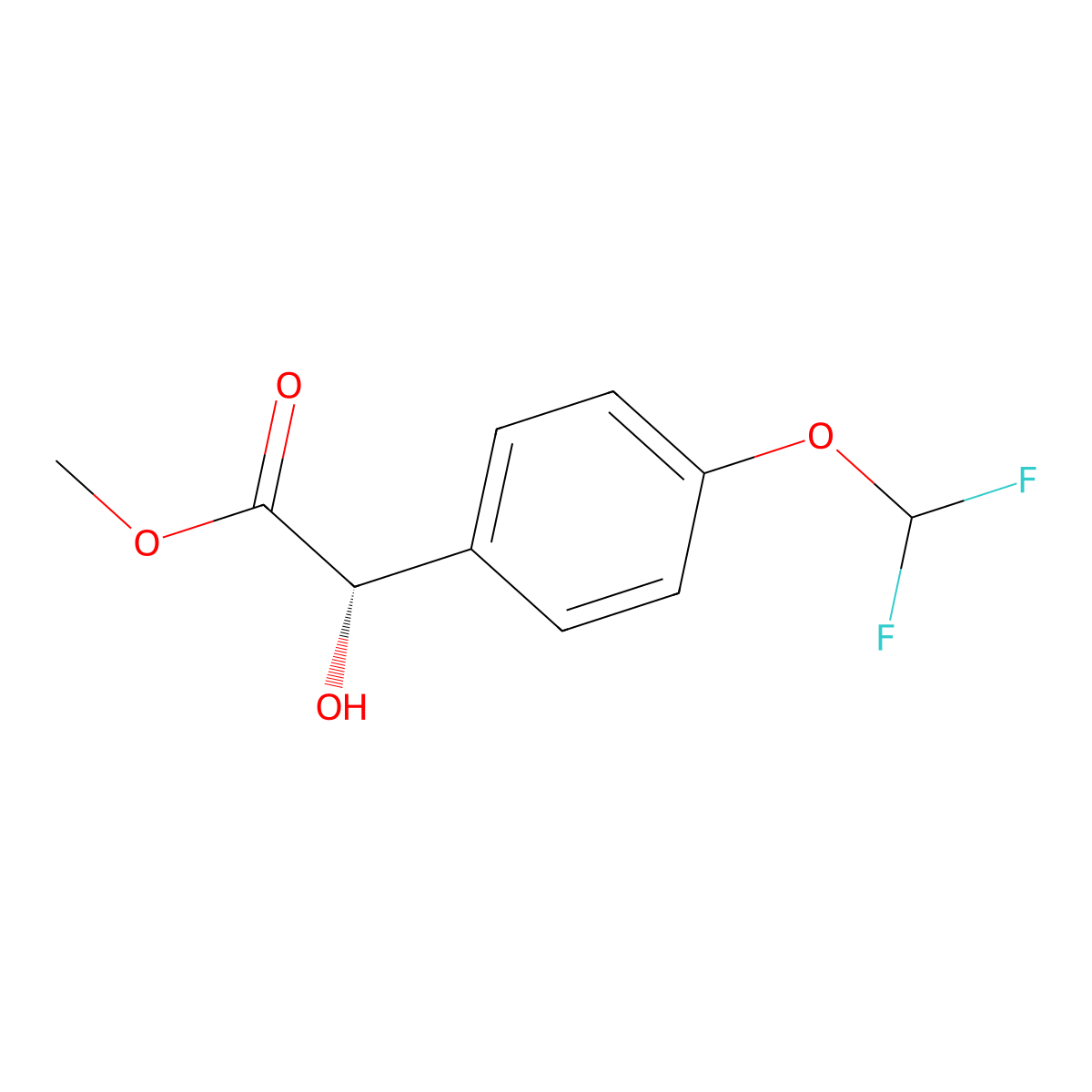 methyl (2S)-2-[4-(difluoromethoxy)phenyl]-2-hydroxyacetate molecular structure, CAS 3017122-01-6