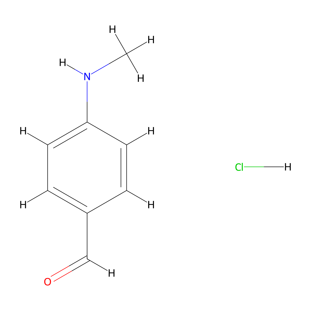 4-(Methylamino)benzaldehyde hydrochloride molecular structure, CAS 3017141-69-1