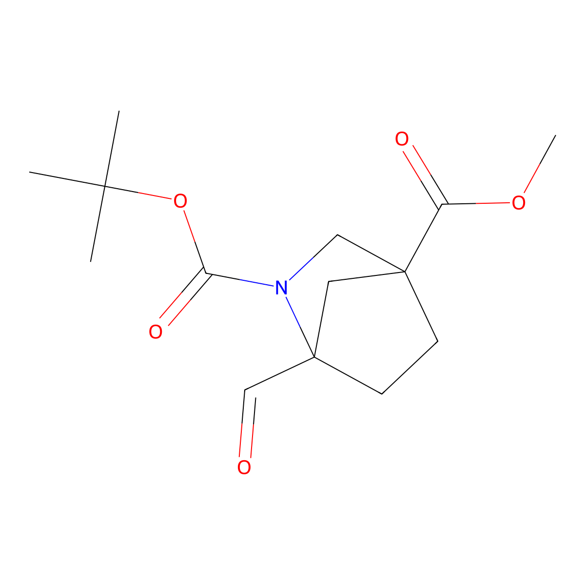 2-O-tert-butyl 4-O-methyl 1-formyl-2-azabicyclo[2.2.1]heptane-2,4-dicarboxylate molecular structure, CAS 3017146-42-5
