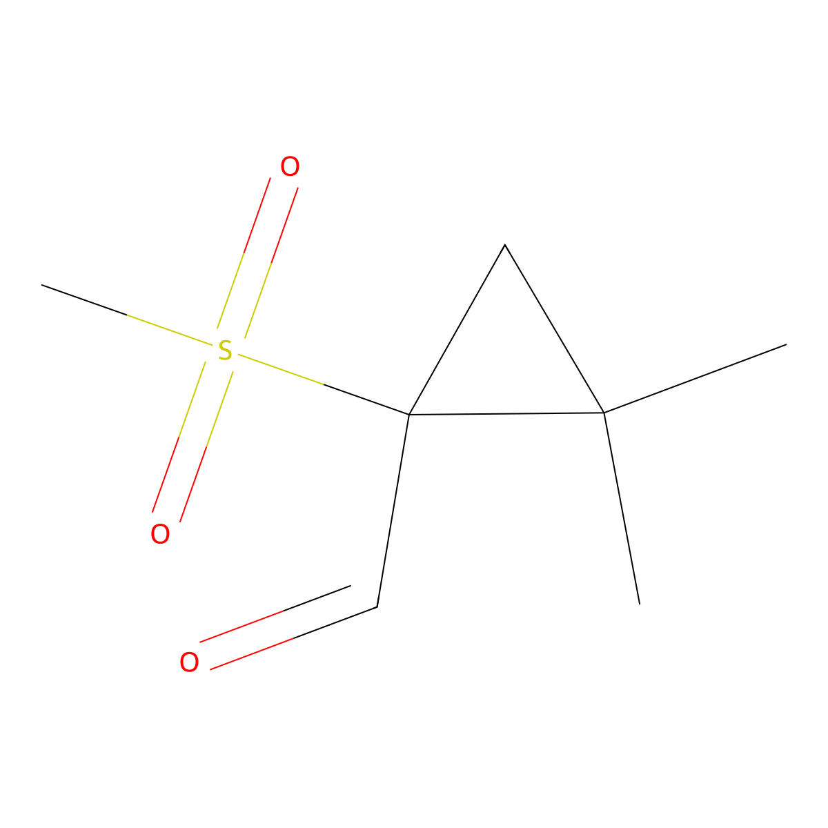 2,2-Dimethyl-1-methylsulfonylcyclopropane-1-carbaldehyde molecular structure, CAS 3017146-50-5