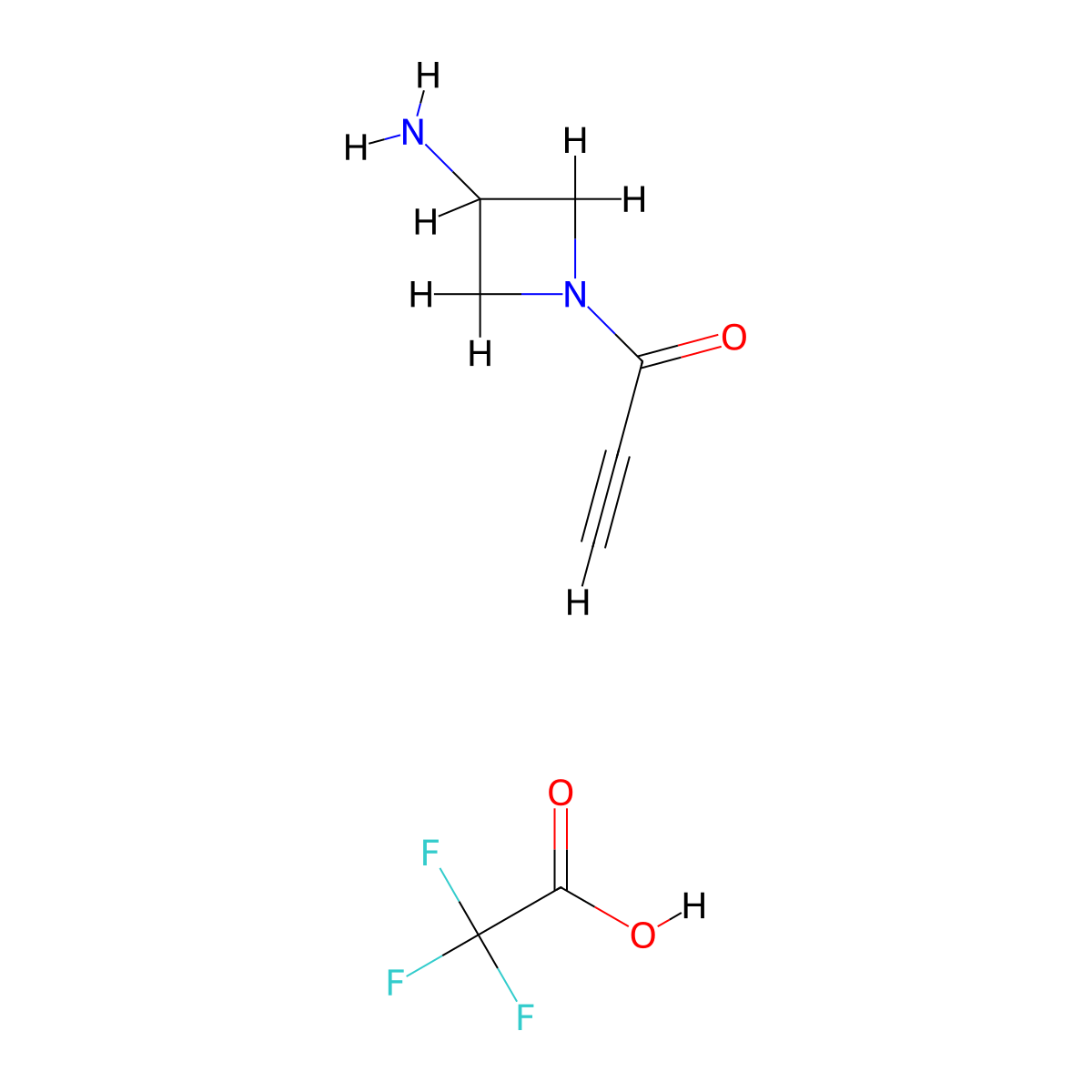 1-(3-Aminoazetidin-1-yl)prop-2-yn-1-one, trifluoroacetic acid molecular structure, CAS 3017153-64-6