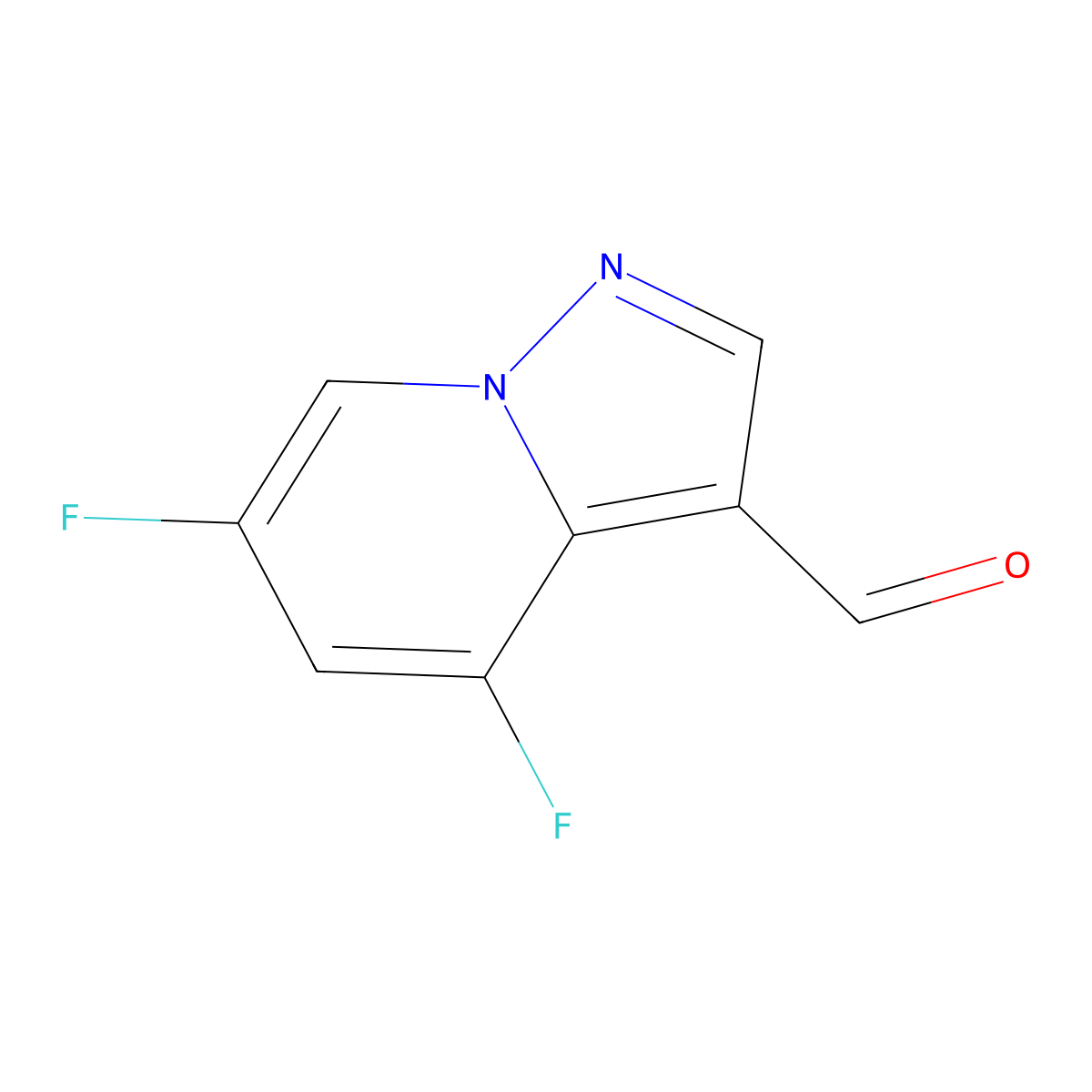 4,6-Difluoropyrazolo[1,5-a]pyridine-3-carbaldehyde molecular structure, CAS 3017161-00-8