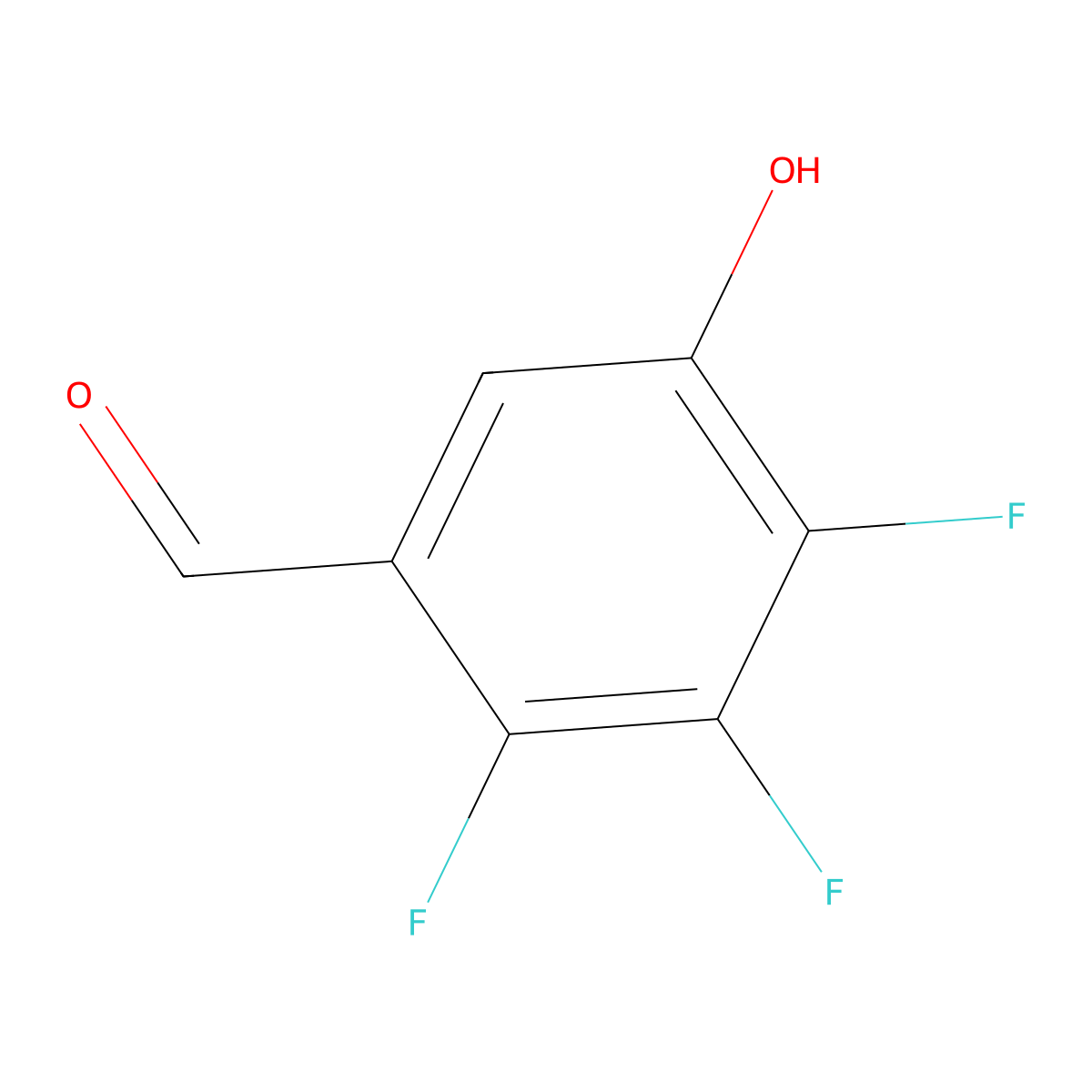 2,3,4-Trifluoro-5-hydroxybenzaldehyde molecular structure, CAS 3017175-51-5