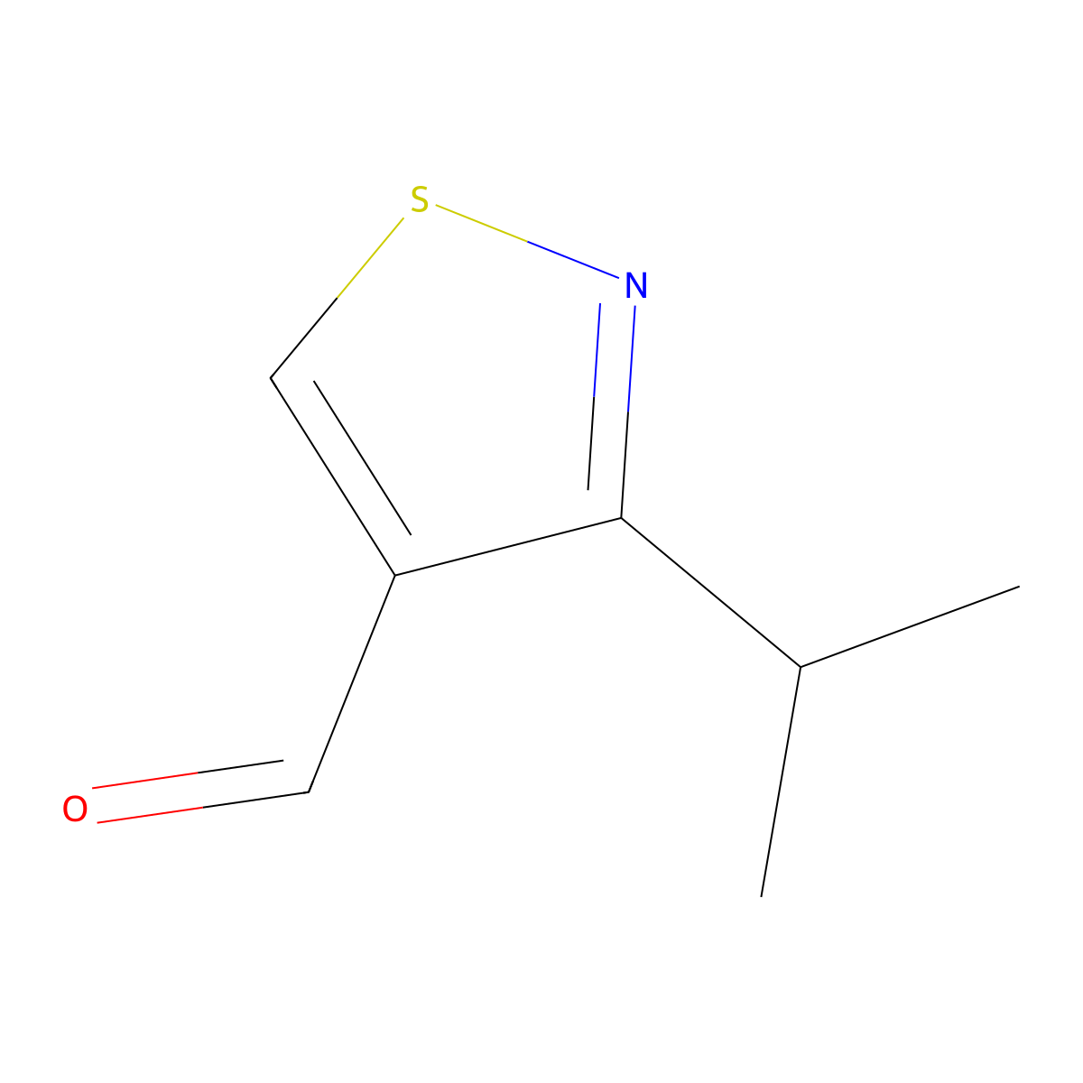3-(Propan-2-yl)-1,2-thiazole-4-carbaldehyde molecular structure, CAS 3017176-04-1