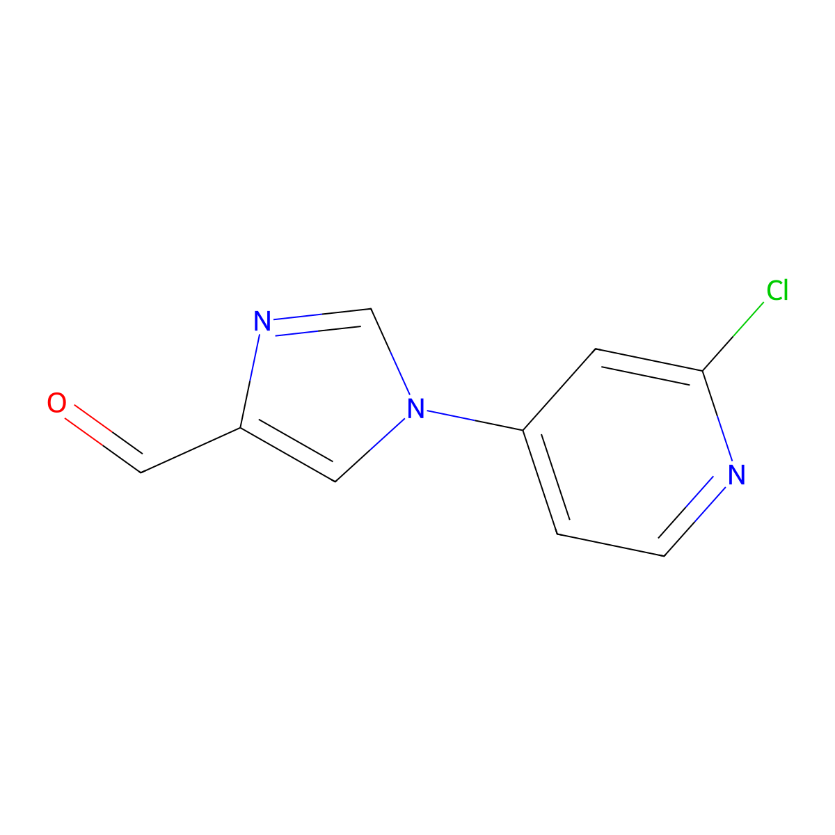 1-(2-chloropyridin-4-yl)-1H-imidazole-4-carbaldehyde molecular structure, CAS 3017176-35-8